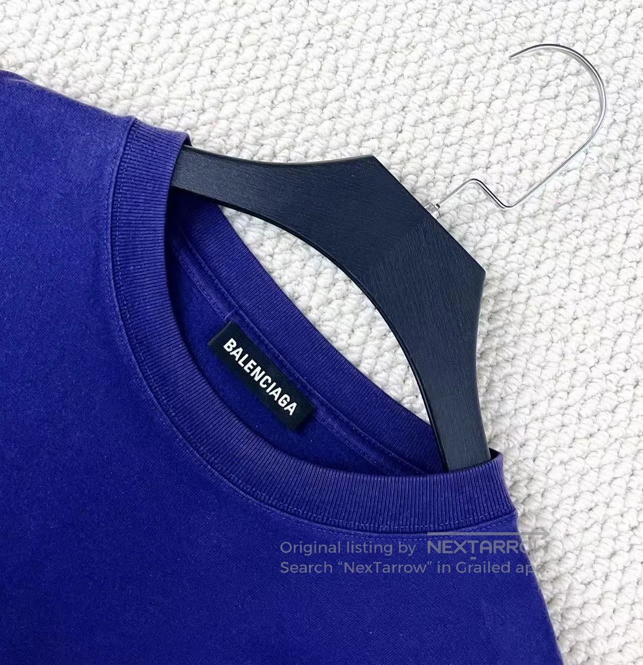 Balenciaga Balenciaga Blue Purple Wave Logo T-shirt. Size US XXL / EU 58 / 5 - 3 Thumbnail