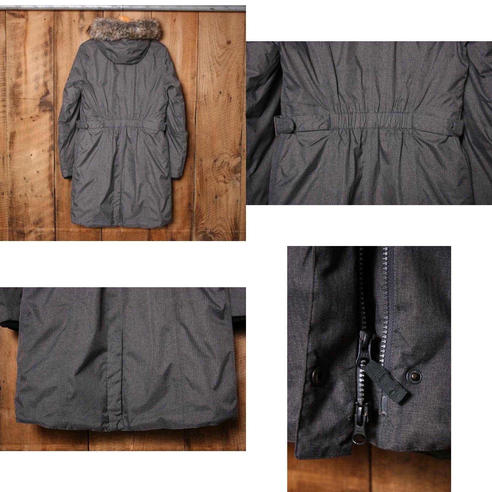 Eddie Bauer VINTAGE Eddie Bauer Weatheredge Superior Gray Hooded Down Stadium Parka Women's M Gray Parka with Detachable Faux Fur Trim Menss? Size M / US 6-8 / IT 42-44 - 8 Thumbnail