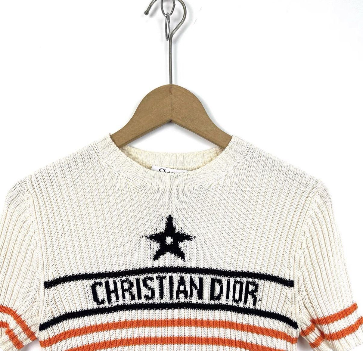 Dior Dior/Lucky Star Logo Striped Knit Short Sleeve K12 Size XS / US 0-2 / IT 36-38 - 3 Thumbnail