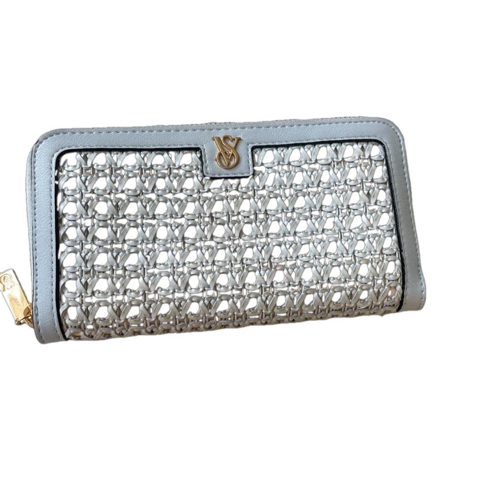 victoria-s-secret-victoria-s-secret-gray-woven-wallet-grailed