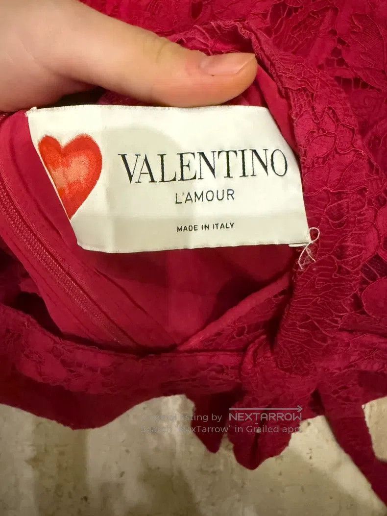 Valentino Valentino Red lace dress Size L / US 10 / IT 46 - 6 Thumbnail