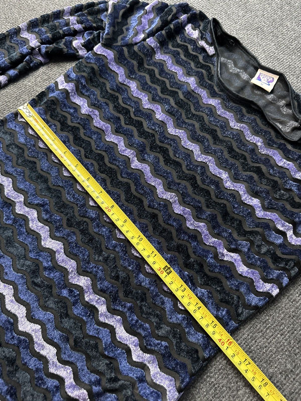 Japanese Brand Avant Garde 90s Y2K Mesh Wave Longsleeve Purple Grunge Top Size M / US 6-8 / IT 42-44 - 13 Thumbnail