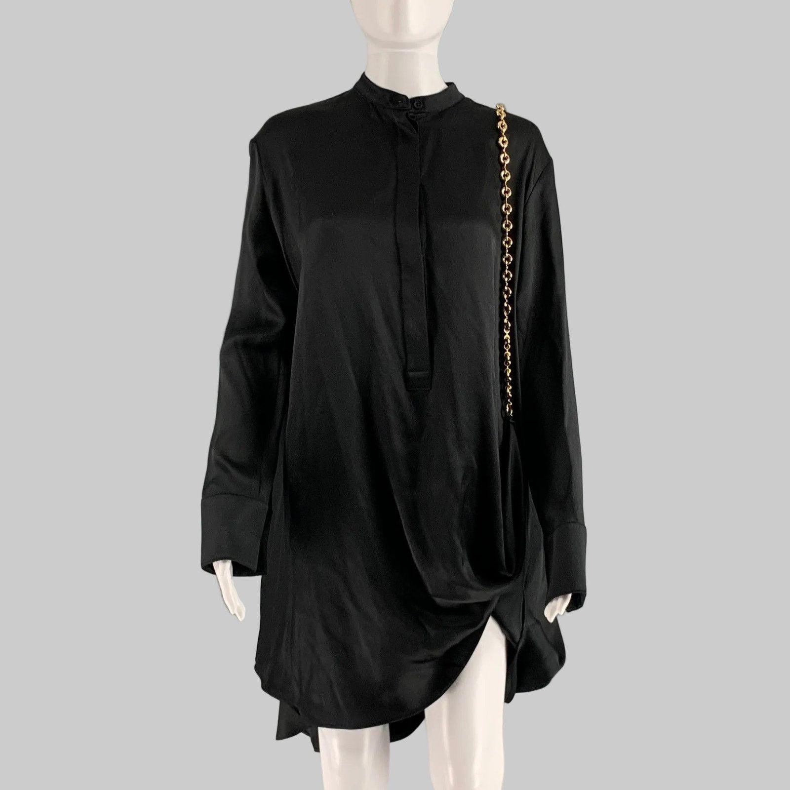 Loewe LOEWE Size 0 Black Gold Silk Chain Shirt Dress Size XS / US 0-2 / IT 36-38 - 1 Thumbnail