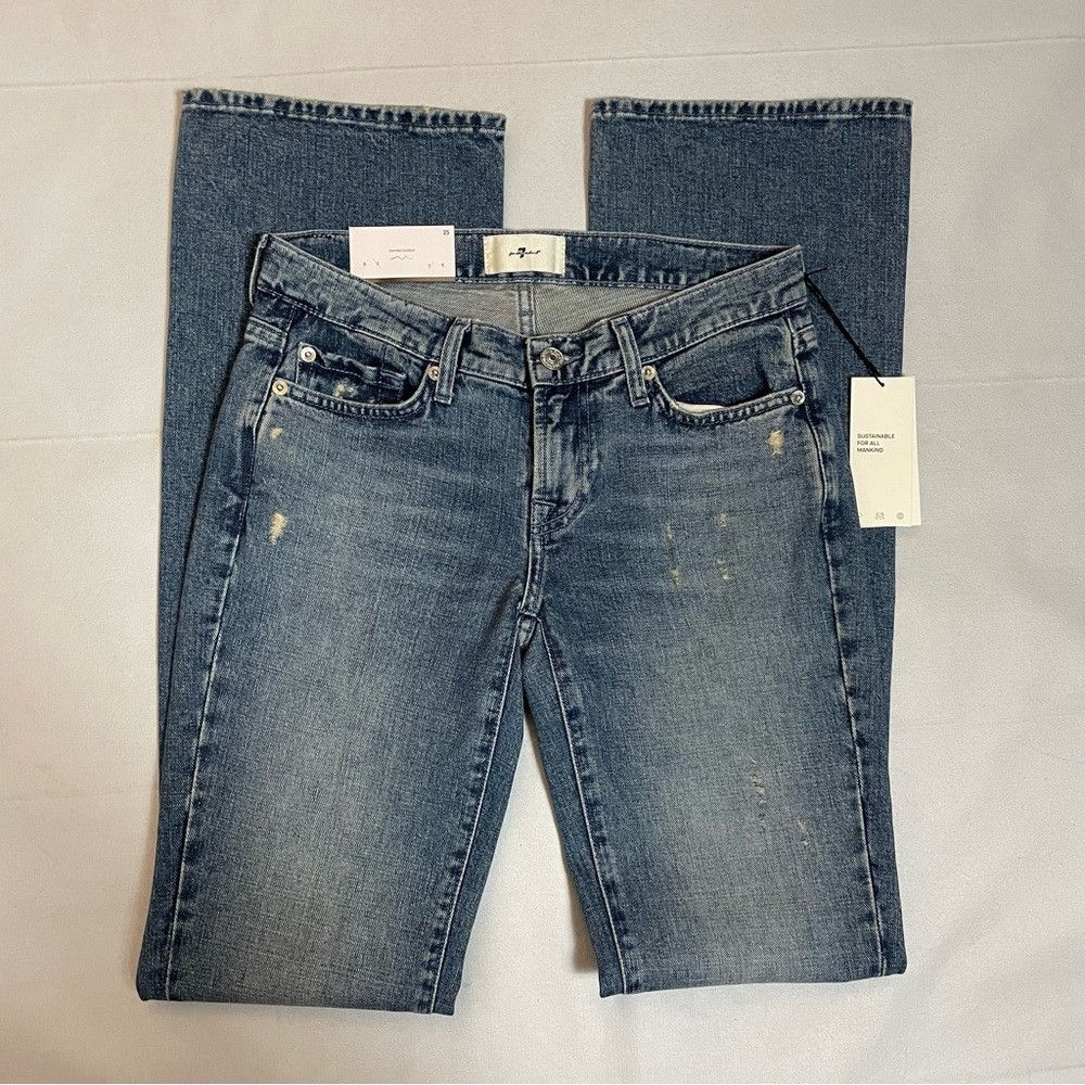 7 For All Mankind NWT New $278 7 For All Mankind Bootcut Beaded Floral Maribe Size 25" / US 0 / IT 36 - 2 Thumbnail
