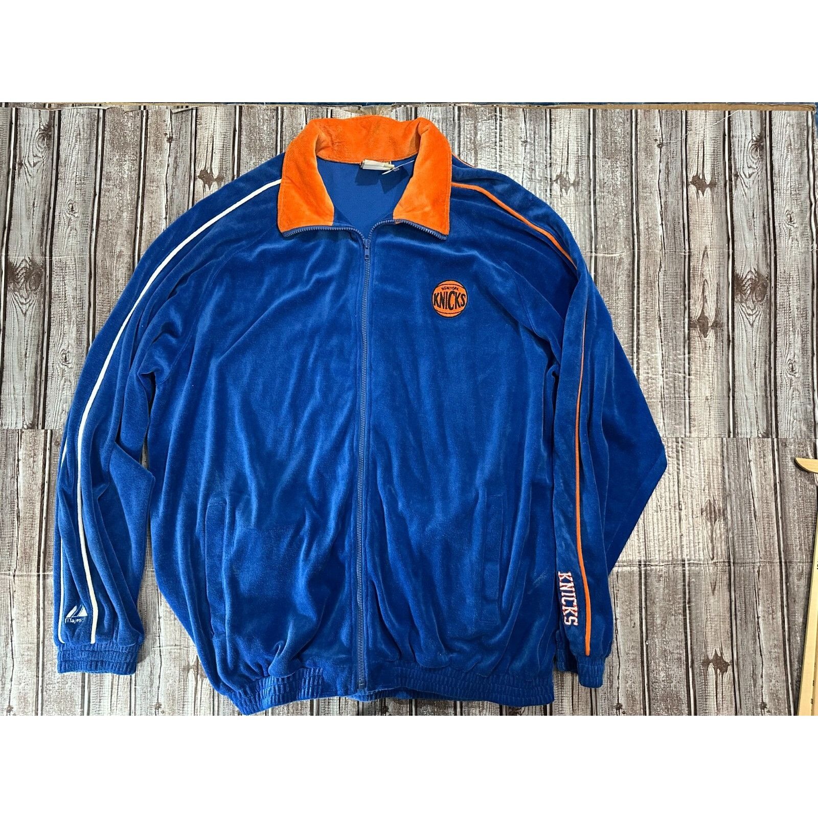 Majestic New York Knicks NBA hardwood classic Velour Jacket size 2XL Size US XXL / EU 58 / 5 - 1 Thumbnail