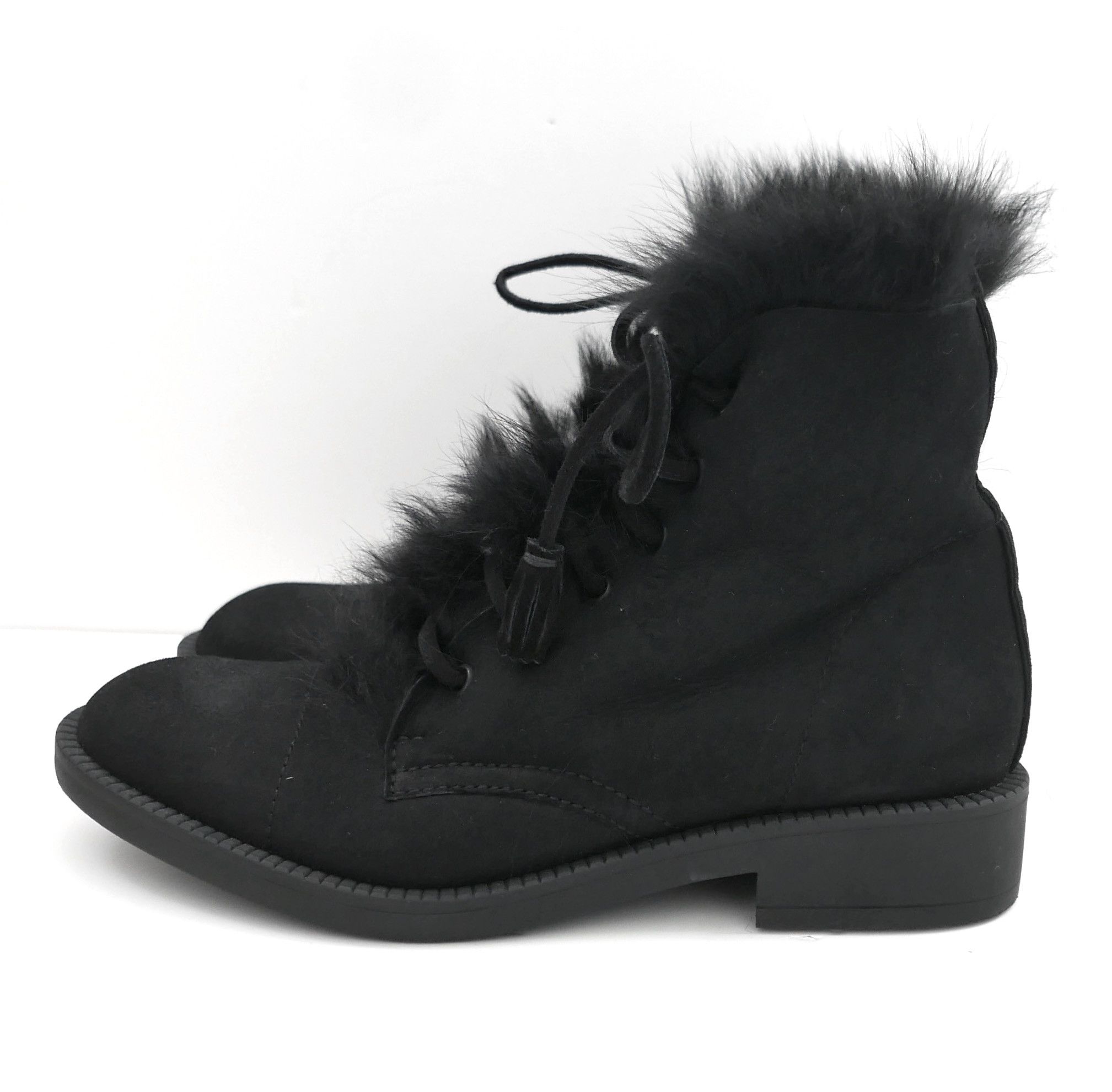 Pedro Garcia Pedro Garcia Black Shearling Lined Flat Ankle Boots Size US 8 / IT 38 - 2 Thumbnail