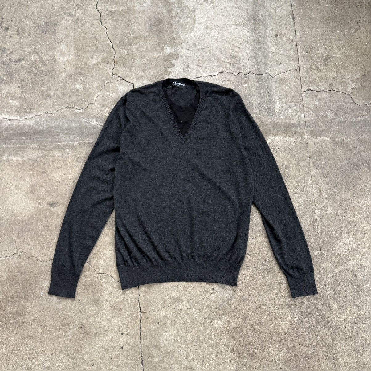 Dolce & Gabbana Dolce & Gabbana Grey Wool Sweater Old Money Size US L / EU 52-54 / 3 - 1 Thumbnail