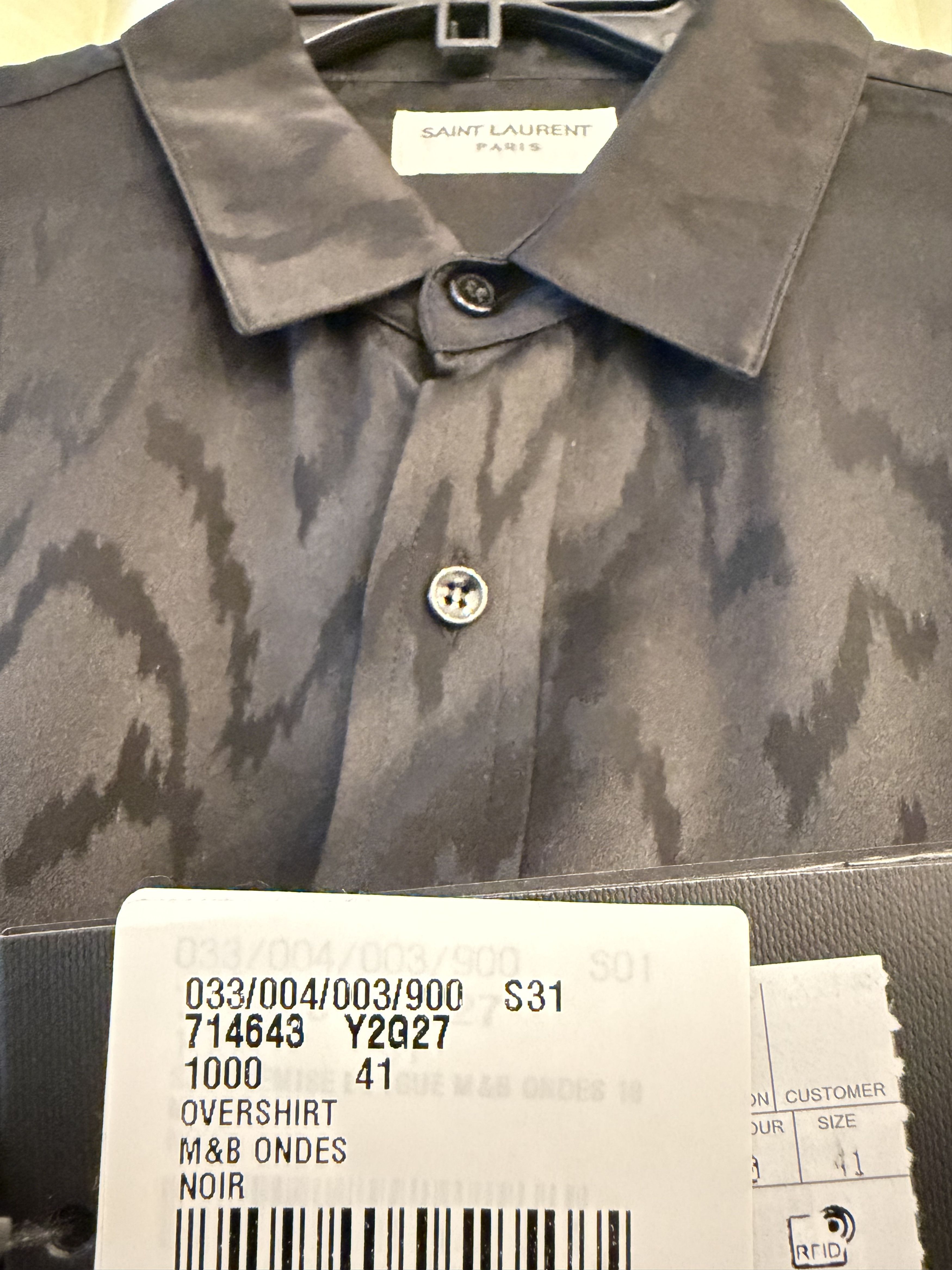 Saint Laurent Paris OVERSIZE SHIRT IN MATTE AND SHINY SILK Size US L / EU 52-54 / 3 - 4 Thumbnail