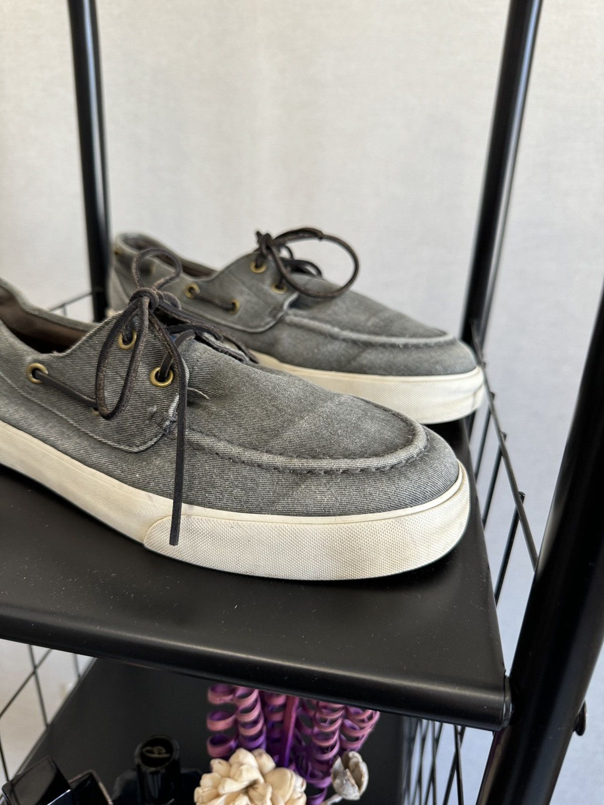 Polo Ralph Lauren Polo Ralph Lauren grey faded twill cotton top-sider loafer Size US 12 / EU 45 - 4 Thumbnail