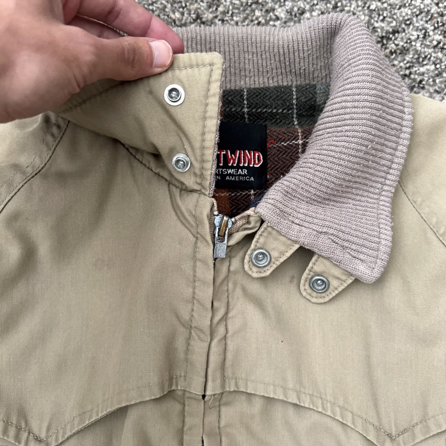 Vintage Vintage West Wind Jacket Coat Mens L Tan Cotton Blend Lined 70s 80s USA Ranch Casual Coat Winter Fall Spring Sound USA Men Lup Size US L / EU 52-54 / 3 - 4 Thumbnail