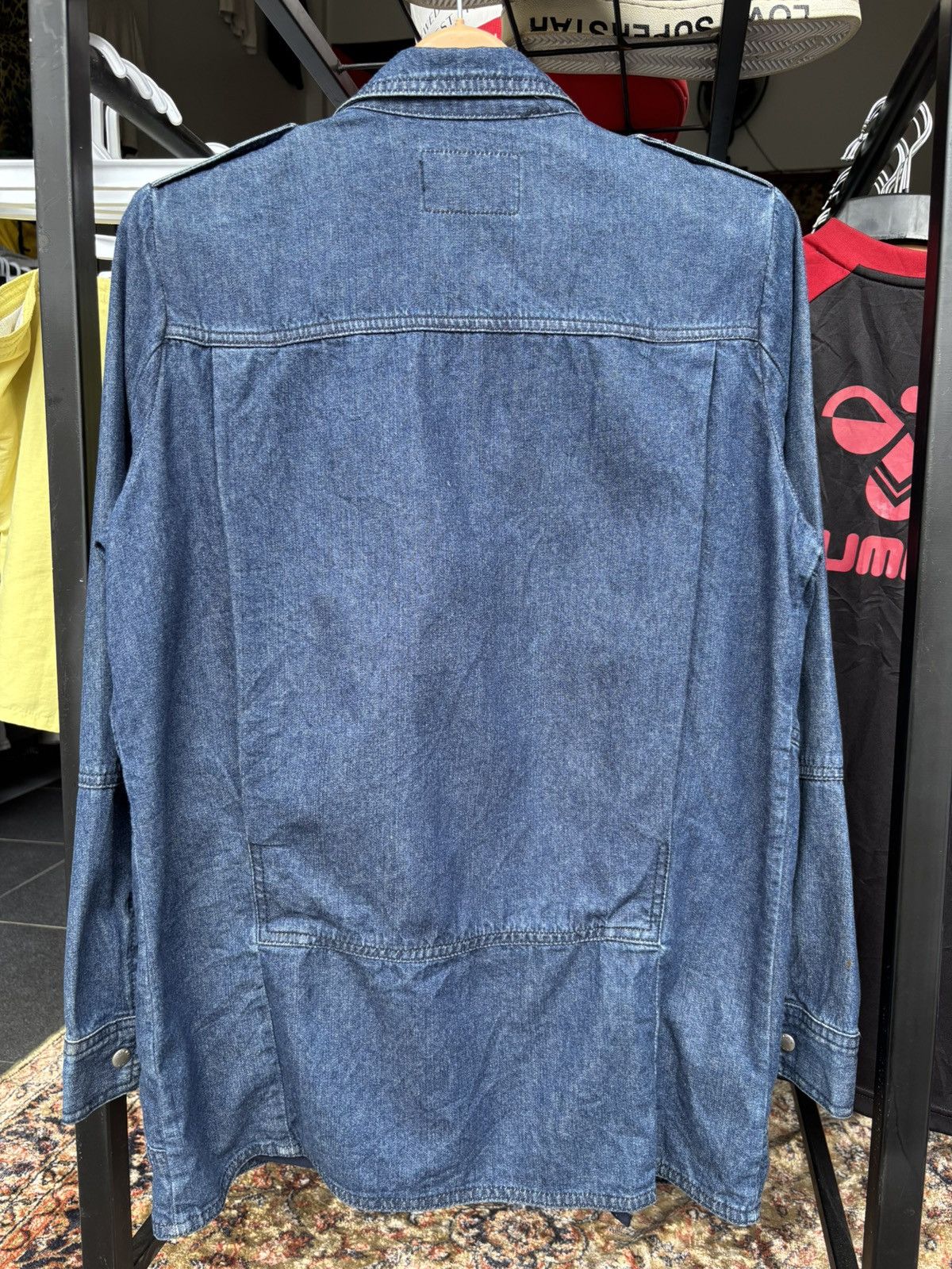 Japanese Brand Vintage Asymmetrical Denim Jacket by Jambangee Jeans Size US L / EU 52-54 / 3 - 9 Thumbnail
