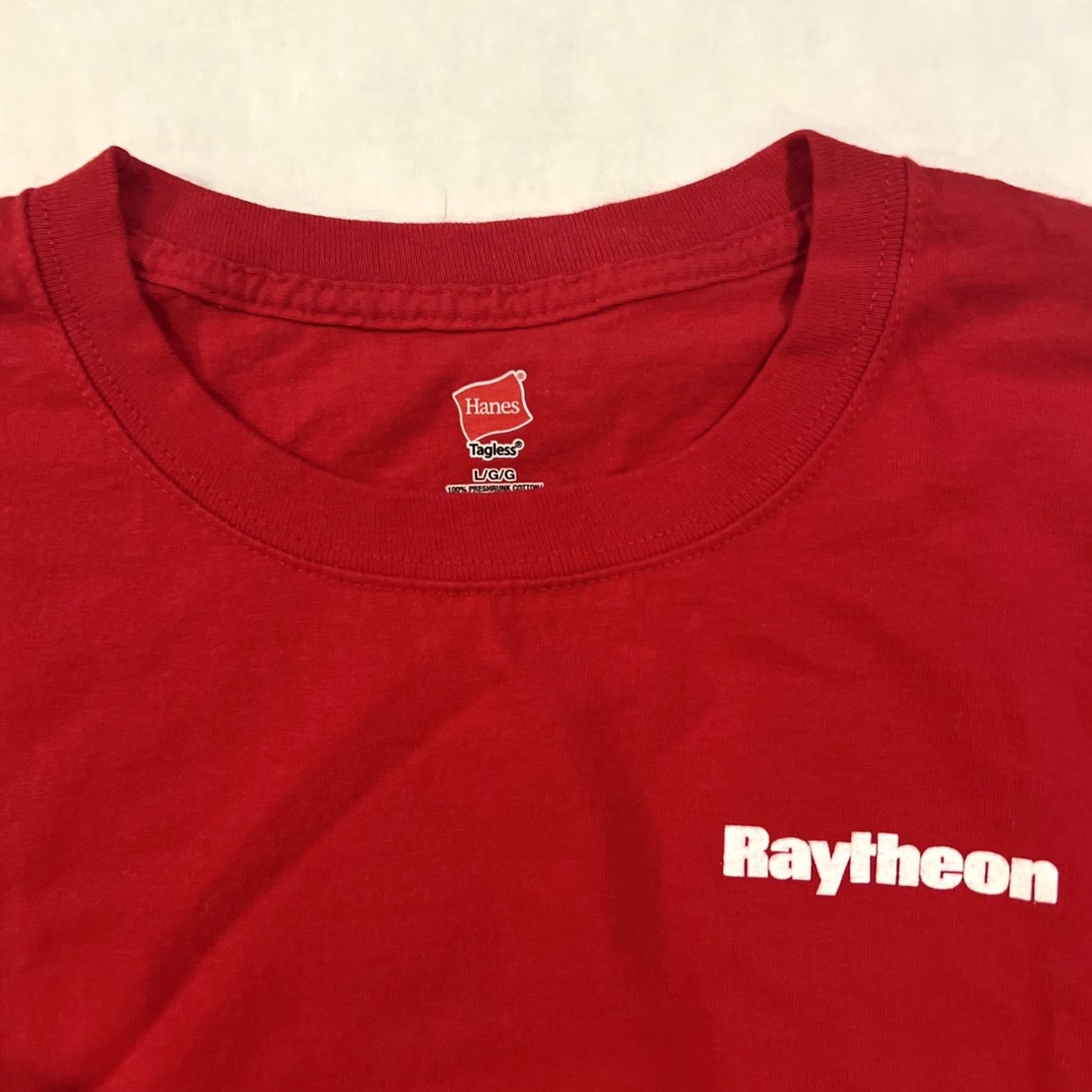 Hanes VINTAGE Raytheon Red Fridays - Ask Me Why I Wear Red Logo Shirt Large Red Men Short Sleeve Crew Neck Knit Cotton Graphic Print Enginee rs Size US L / EU 52-54 / 3 - 2 Thumbnail