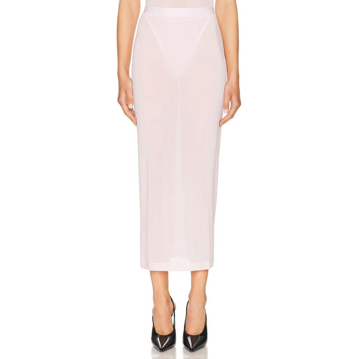 WARDROBE.NYC Sheer Tube MIDI Skirt in Blush Size Small NWT S