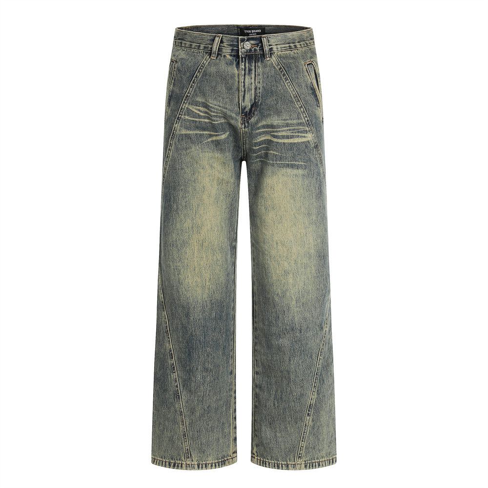 Vintage Punk Retro Washed Distressed Jeans Casual Straight Leg Men's Size US 32 / EU 48 - 1 Thumbnail