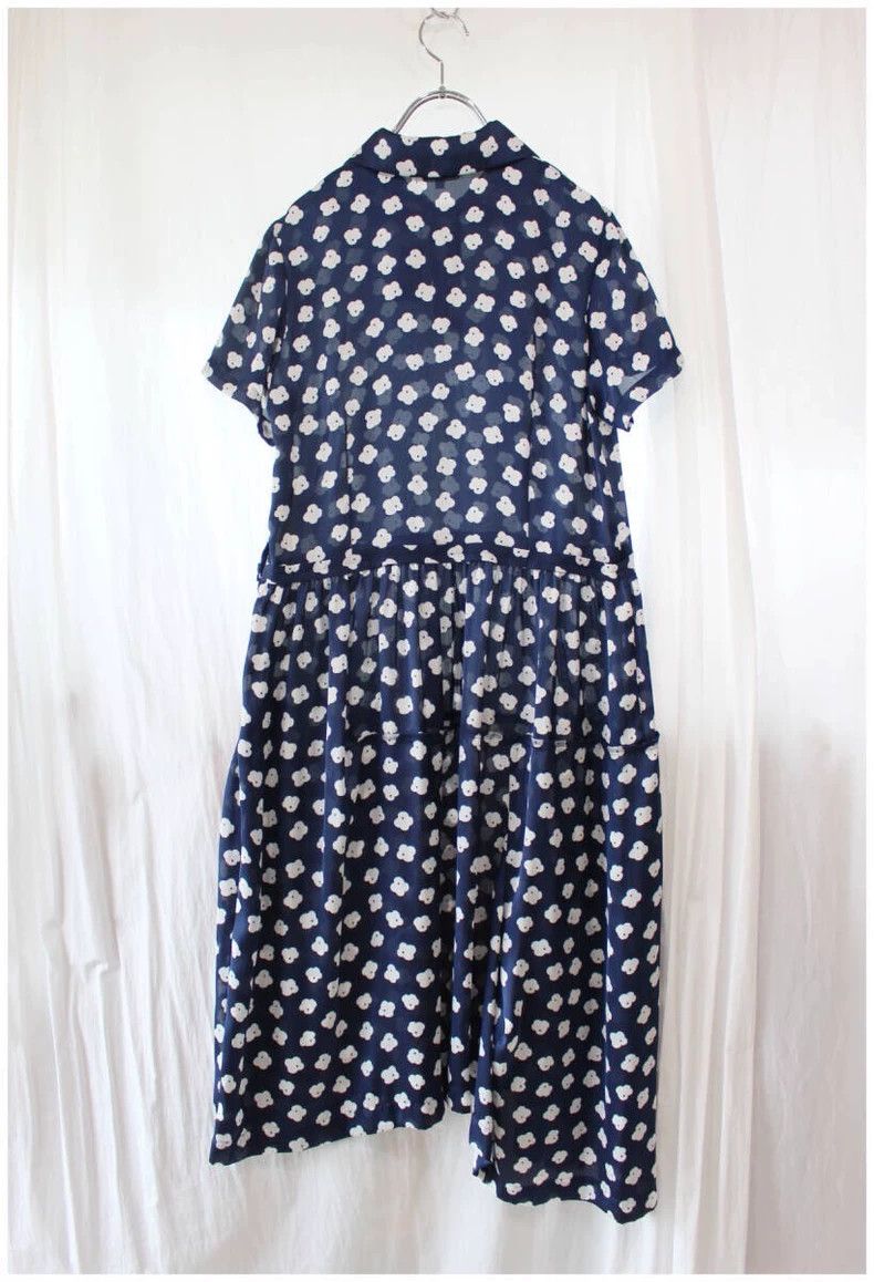 Comme des Garcons Comme Des Garcons Navy White Floral Cute Dress Size S / US 4 / IT 40 - 2 Thumbnail
