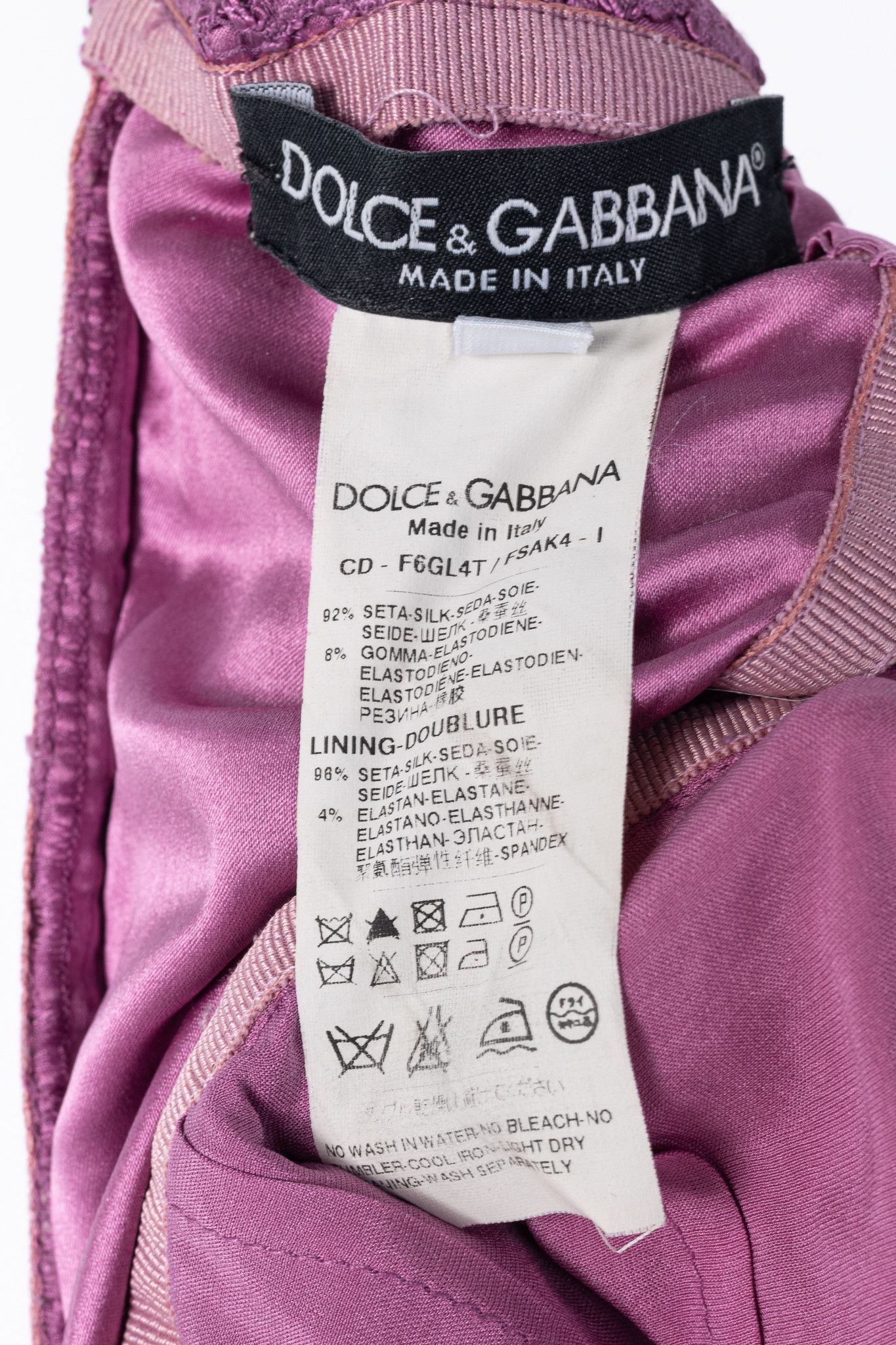 Dolce & Gabbana Dolce & Gabbana Pink Lace-Overlay Silk Strapless Midi Dress Size M / US 6-8 / IT 42-44 - 8 Thumbnail