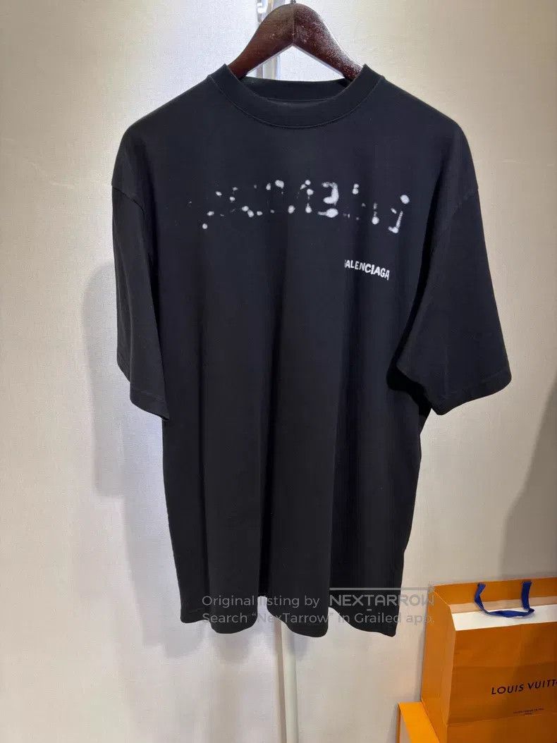 Balenciaga Balenciaga Black Faded Dissolved Letter Short Sleeve T-Shi Size US XS / EU 42 / 0 - 1 Thumbnail