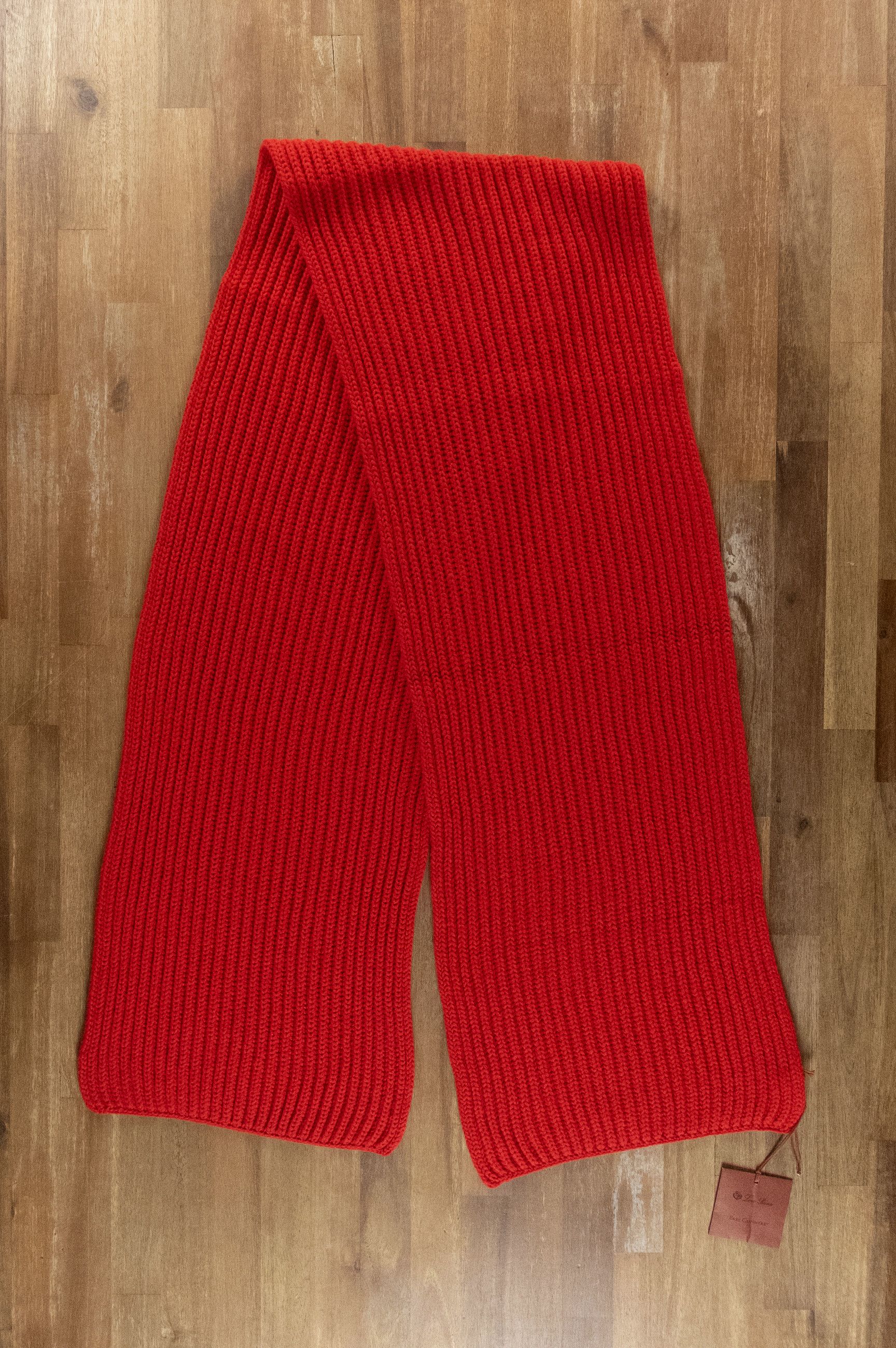 Loro Piana LORO PIANA Sciarpa Inglese red rib knit cashmere scarf Size ONE SIZE - 1 Thumbnail