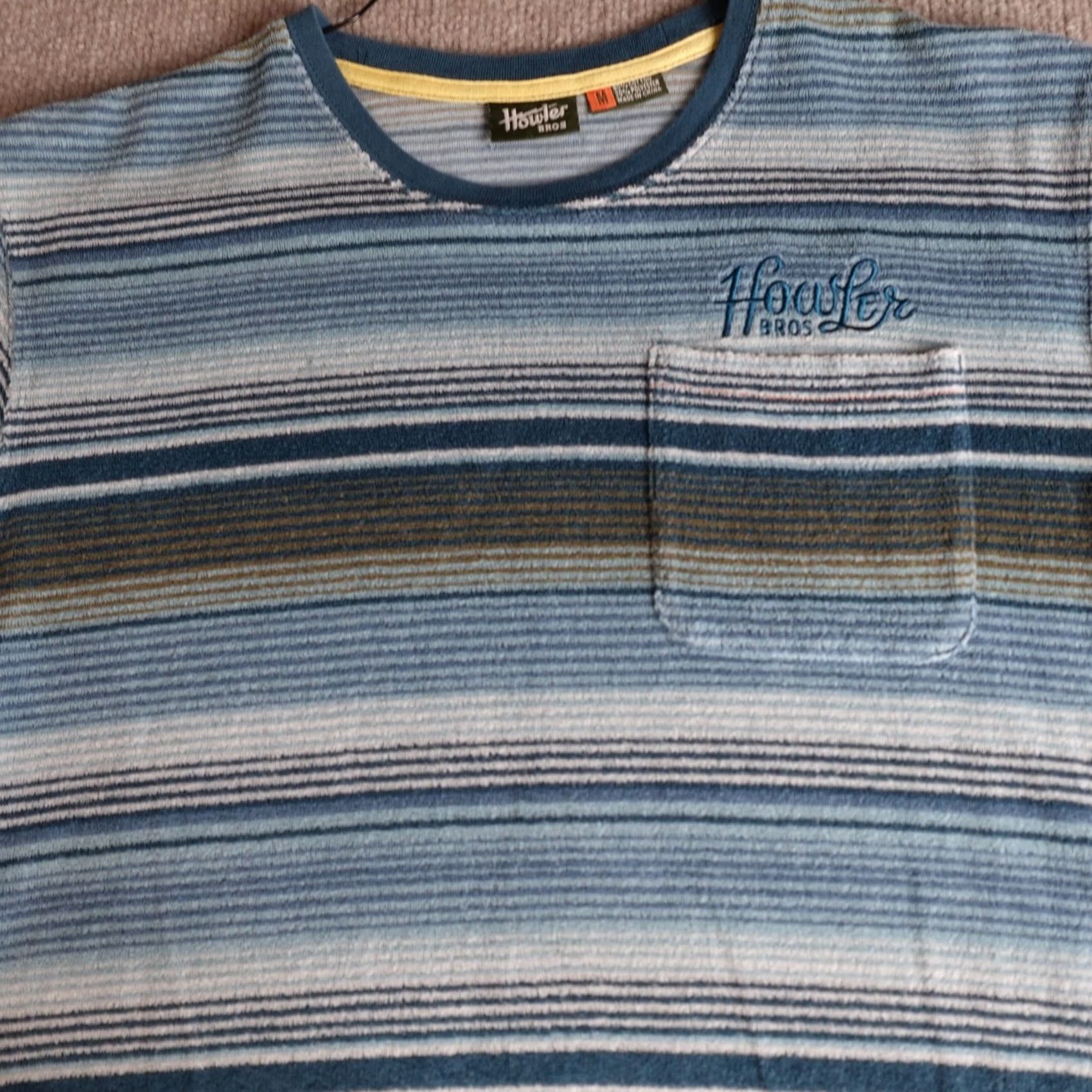 Howler Brothers VINTAGE Howler Bros Shirt Striped Mens Medium BLUE Crew Neck Cotton Blend T-Shirt Size US M / EU 48-50 / 2 - 7 Thumbnail