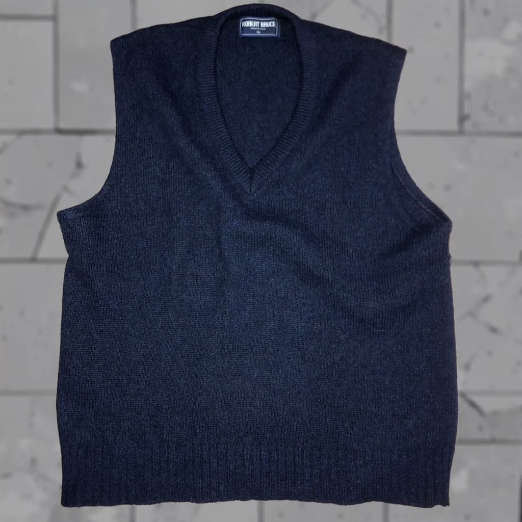 Vintage Robert Bruce USA MADE Blue Sweater Vest Mens L Size US L / EU 52-54 / 3 - 1 Thumbnail
