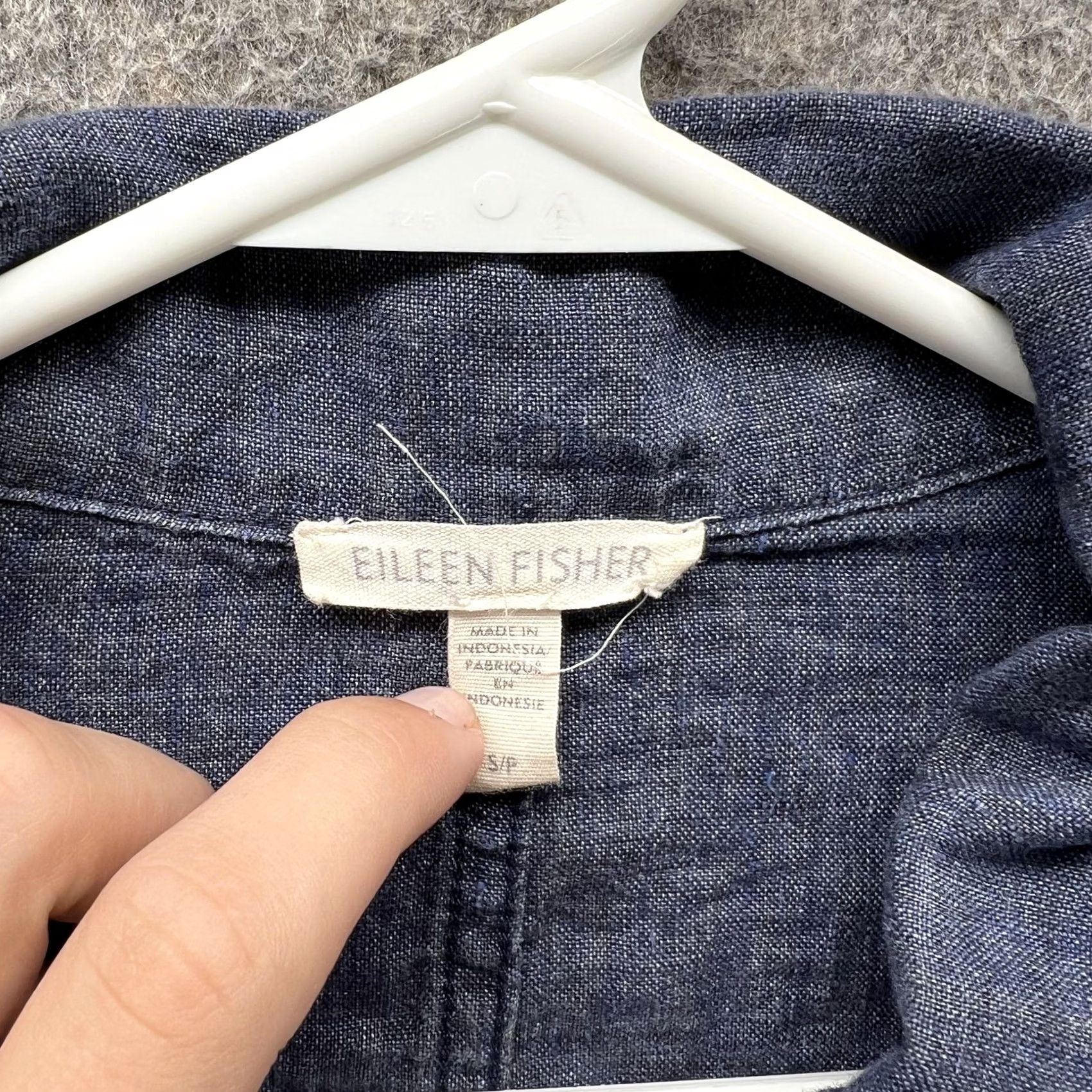 Eileen Fisher Eileen Fisher Jacket Womens S Blue Organic Linen Button Front Pockets Topper Size S / US 4 / IT 40 - 5 Thumbnail