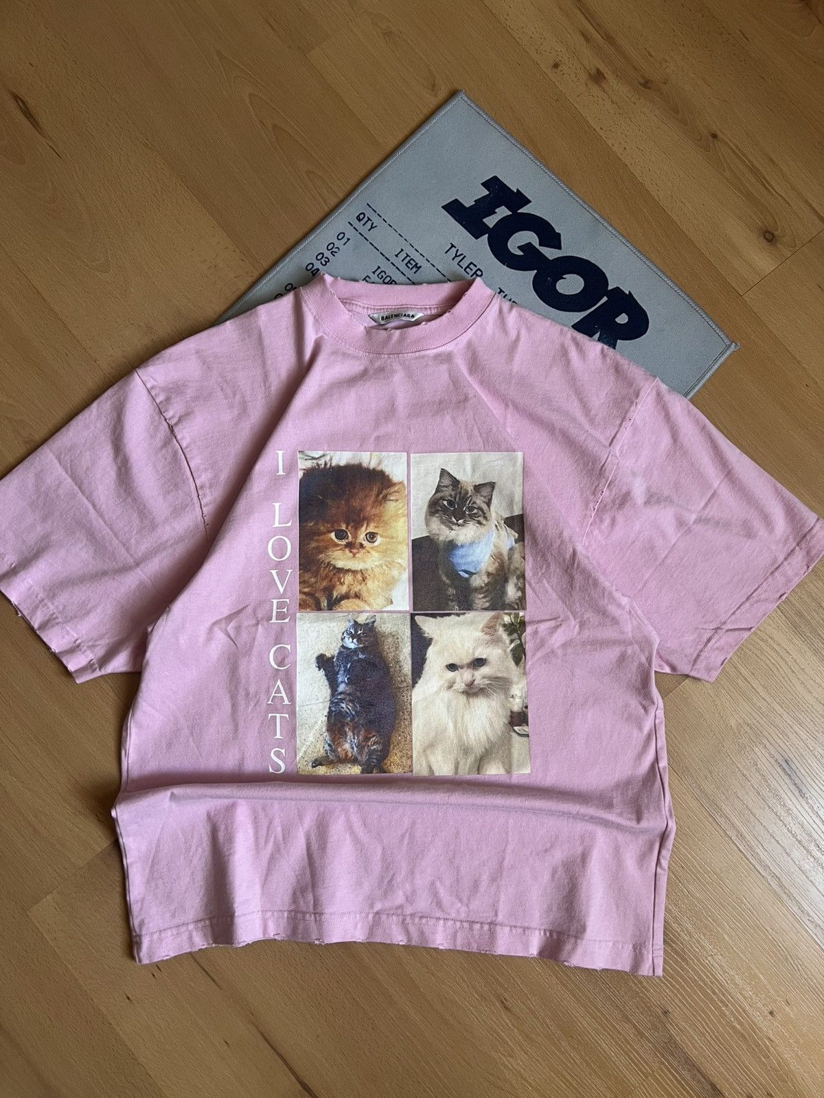 Balenciaga Balenciaga I Love Cats Oversized T-Shirt Pink Size US XS / EU 42 / 0 - 2 Thumbnail