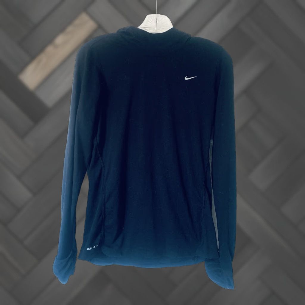 Nike Nike Running Pullover Hoodie Black Foldover Hands Thumbholes Size Small Girls Women S Small Hoodie Dri-Fit Size S / US 4 / IT 40 - 1 Thumbnail