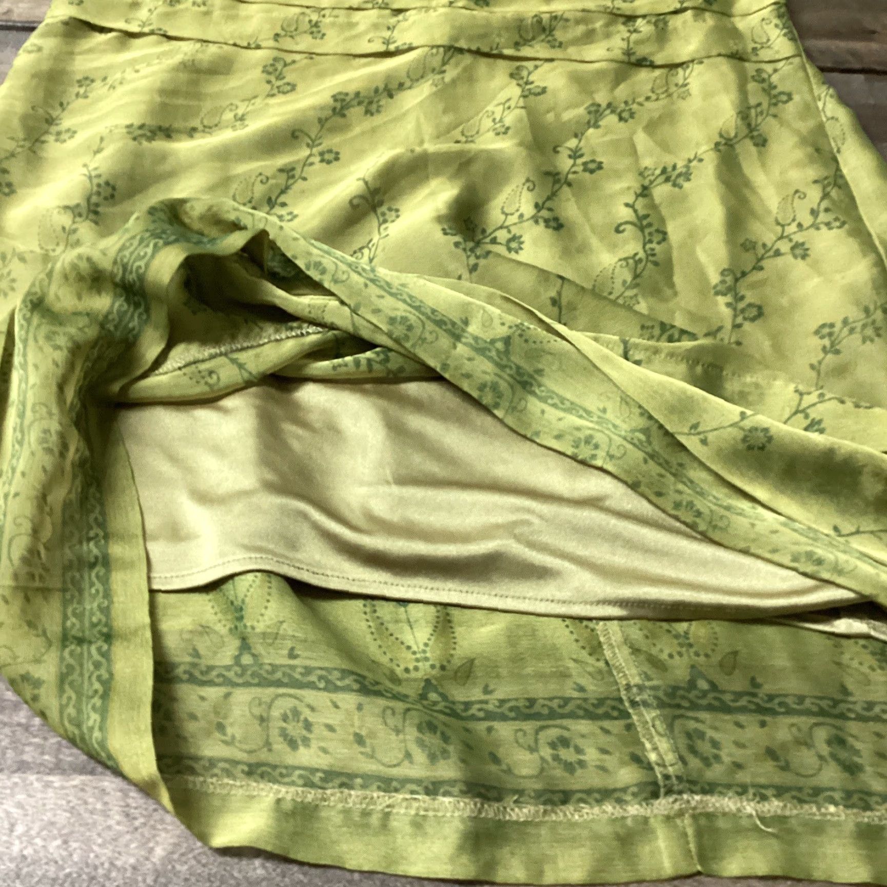 Vintage VINTAGE Rabbit Rabbit Rabbit Designs Dress Sleeveless Green Floral Tiered 10 M Woman Size L / US 10 / IT 46 - 6 Thumbnail