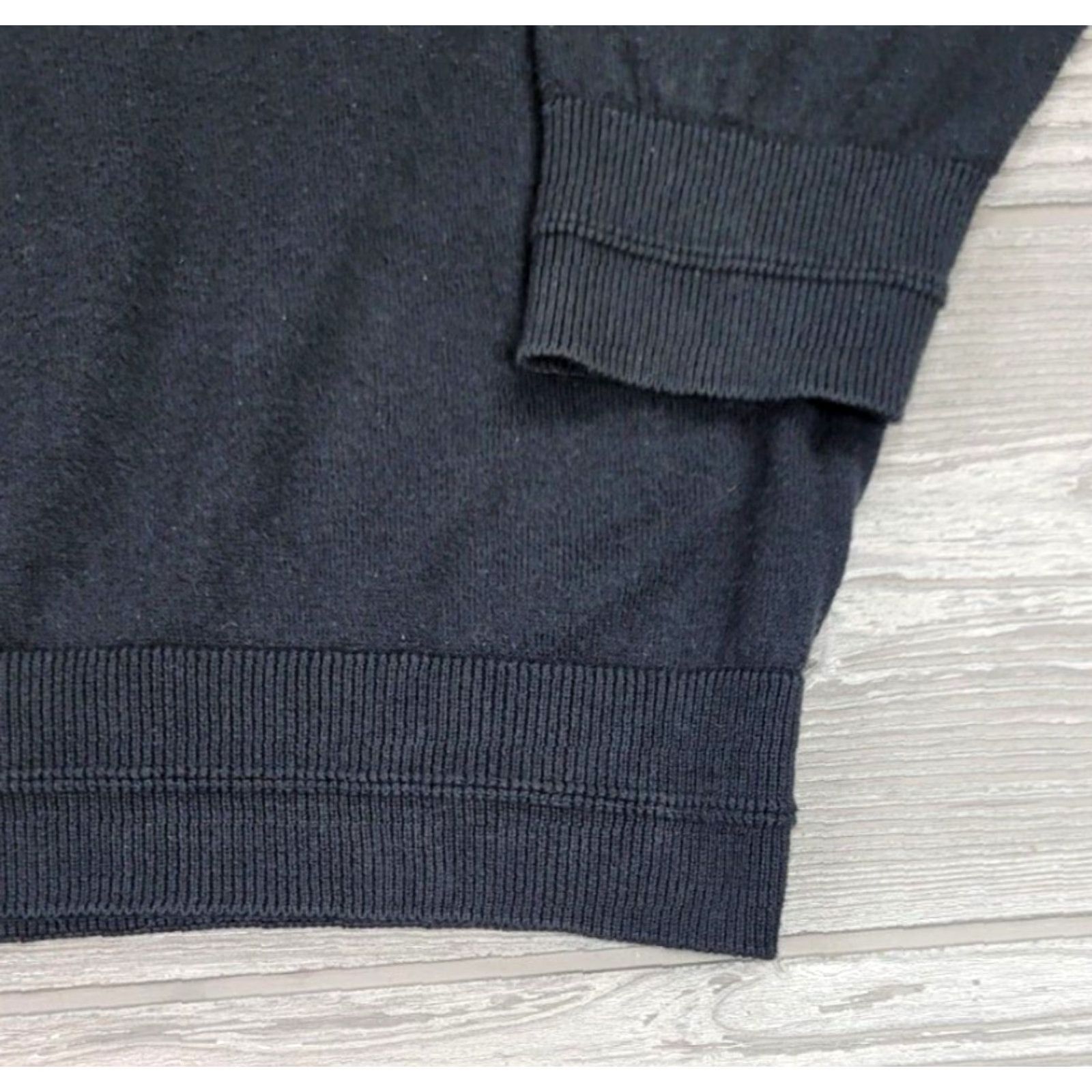 Lacoste Lacoste Black Mens 1/4 Zip Sweatshirt Pullover Knits 1/4 Zip Zip Mock Neck Casual Solid Tight-Knit Cashmere Cotton XL Size US XL / EU 56 / 4 - 4 Thumbnail