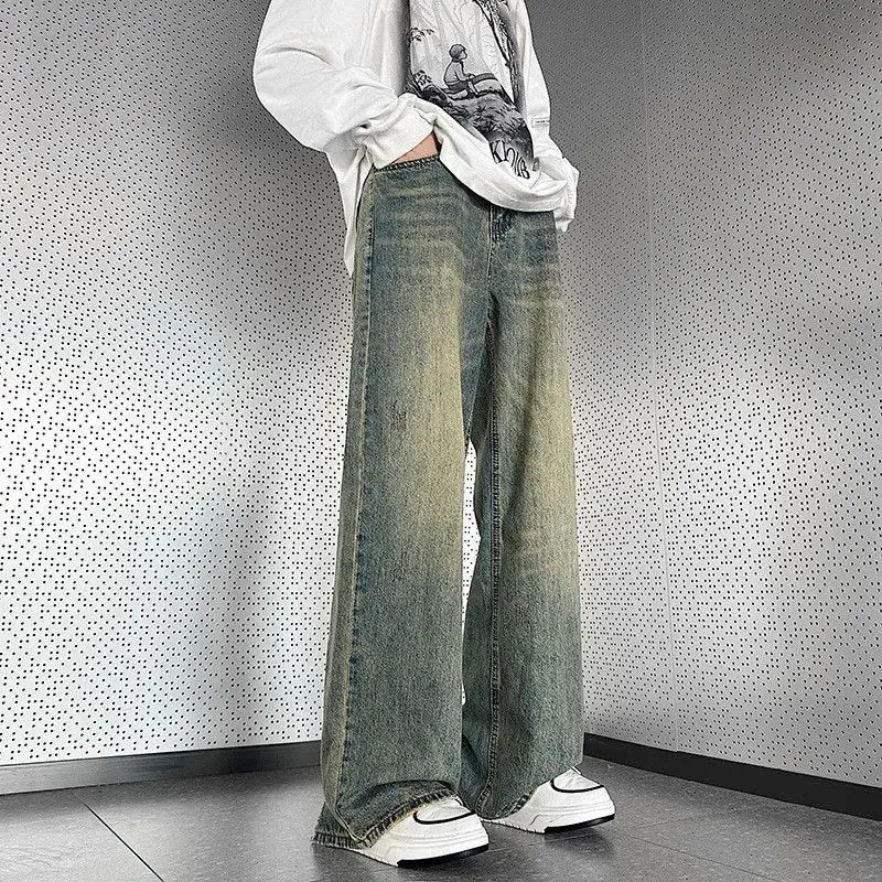 Japanese Brand Retro loose straight leg wide leg jeans Size US 32 / EU 48 - 2 Thumbnail
