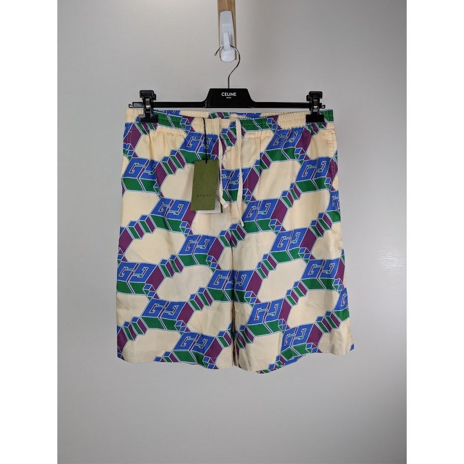 Gucci o1rshd1 Short Pants in Ivory/Blue Size US 34 / EU 50 - 1 Thumbnail
