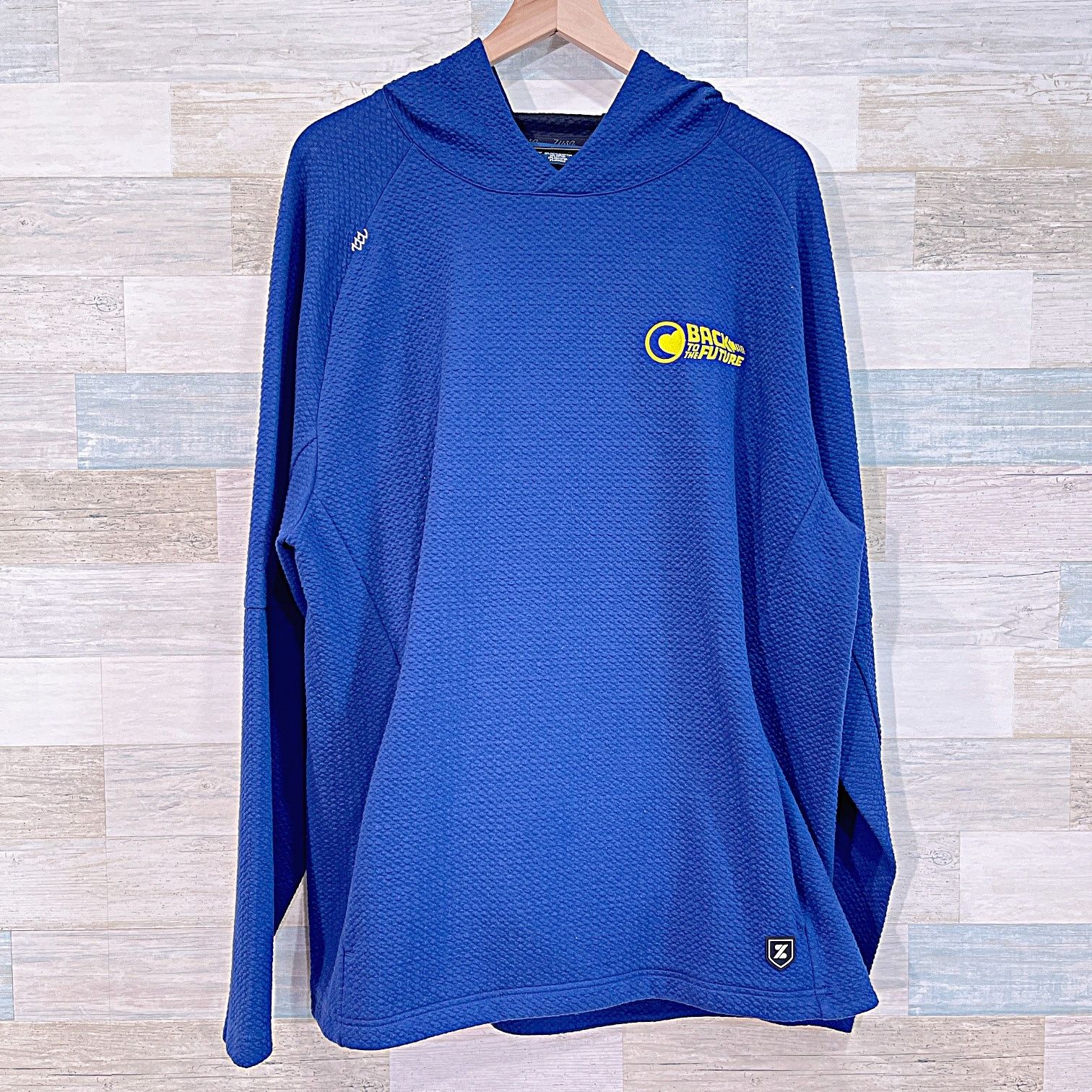Other Back To The Future Logo Textured Hoodie Blue Mens XL Size US XL / EU 56 / 4 - 1 Thumbnail