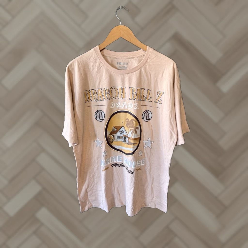 Vintage Box Lunch Dragon Ball Z Mens Brown Short Sleeve Kame House Graphic Shirt size L Size US L / EU 52-54 / 3 - 1 Thumbnail