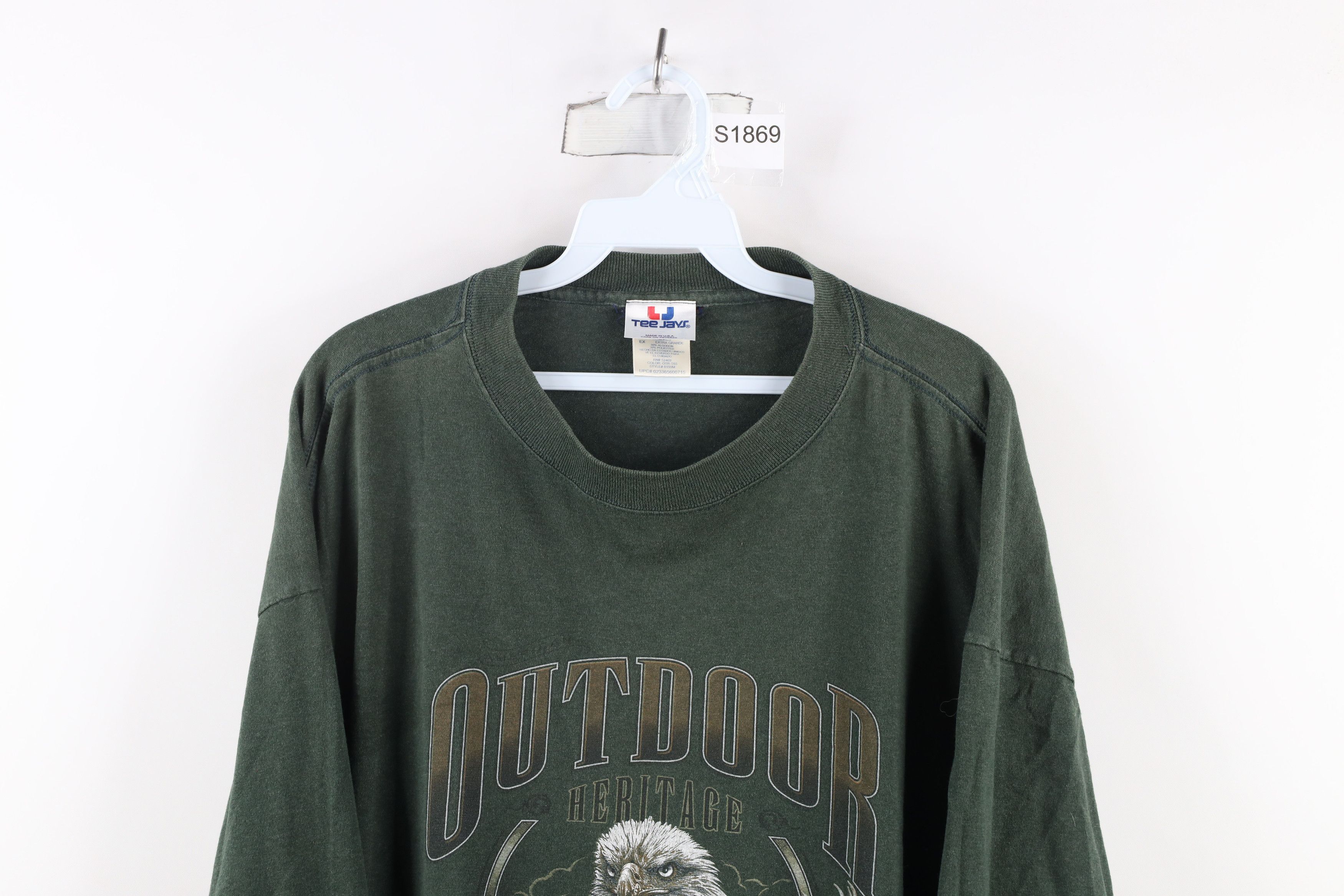 Vintage Vintage 90s Streetwear Eagle Deer Fish Long Sleeve T-Shirt Size US XL / EU 56 / 4 - 2 Thumbnail