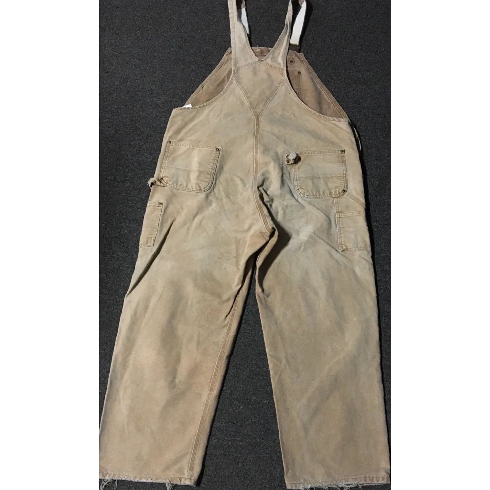 Carhartt VINTAGE Carhartt Overalls Trucker Grunge 90s 80s Biker Punk Distressed Tan 48 Men Double Knee Workwear Jeans Size US 32 / EU 48 - 2 Thumbnail