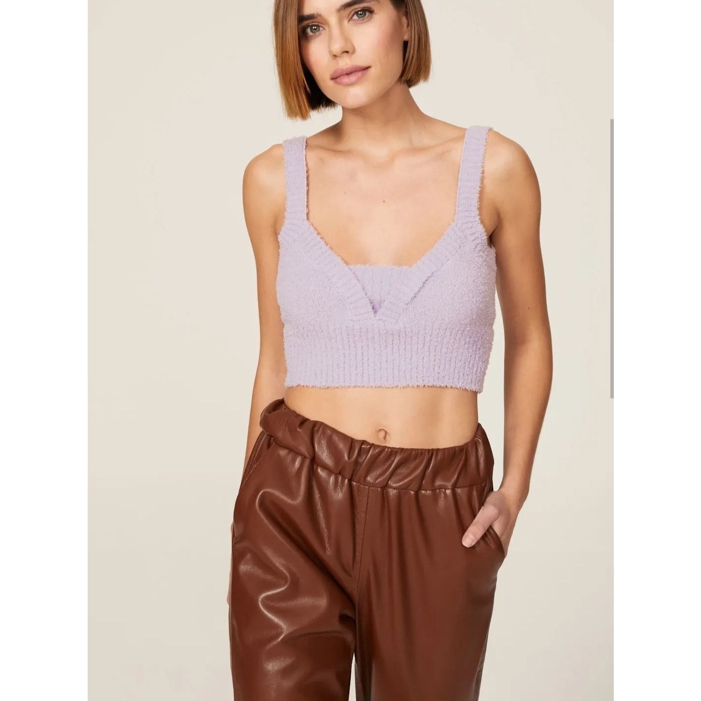 Central Park West Central Park West Noa purple plush bralette top Size small Size S / US 4 / IT 40 - 1 Thumbnail