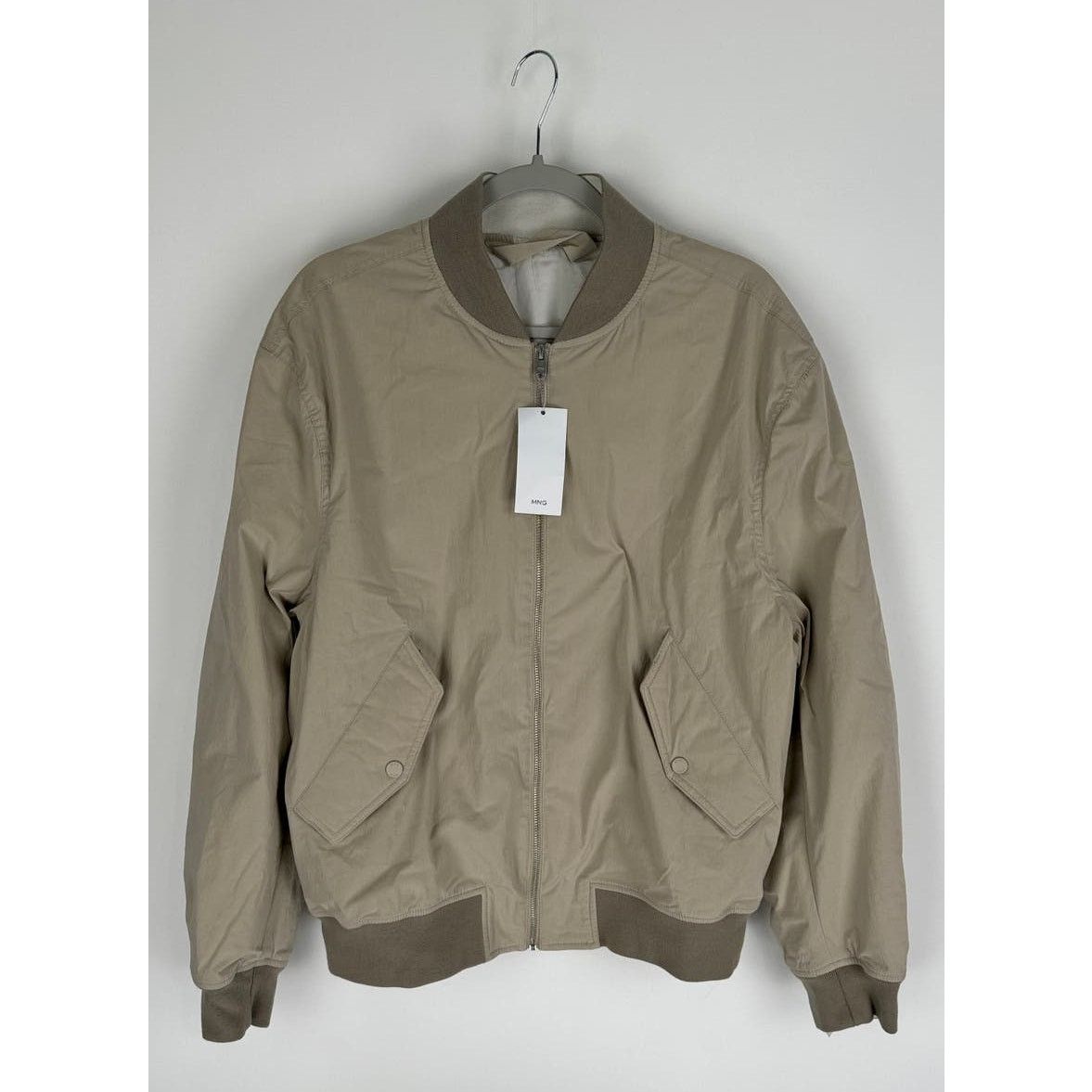 Mango MNG Mango Bomber Zip Up Jacket Mens Large Beige New Winter | Grailed