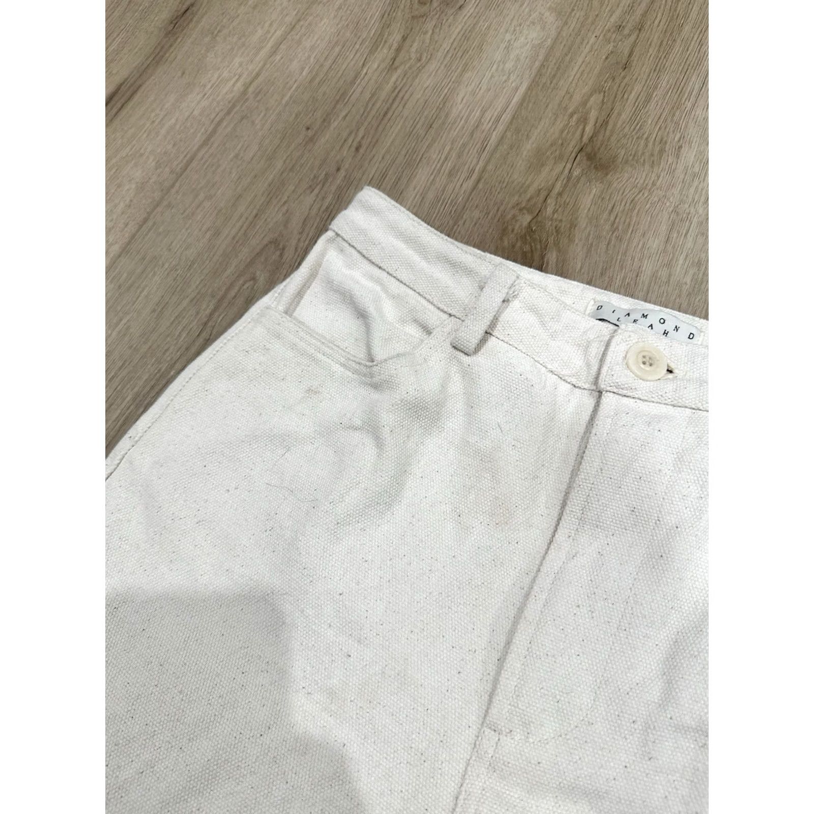 Ulla Johnson Diamond Leah Birds Eye Weave Trouser Chino Pants Women Ivory Cotton Canvas Size 6 Pockets USA Regular Straight Vintage: No Size 28" / US 6 / IT 42 - 6 Thumbnail