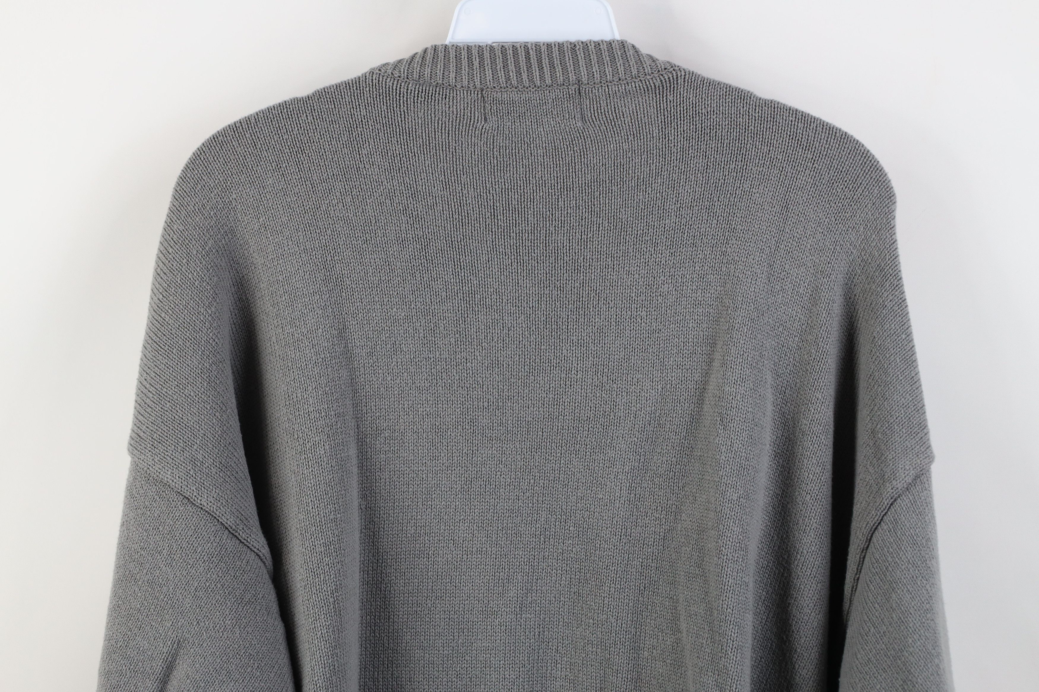 Vintage Vintage 90s Streetwear Blank Ribbed Knit V-Neck Sweater Gray Size US XL / EU 56 / 4 - 9 Thumbnail