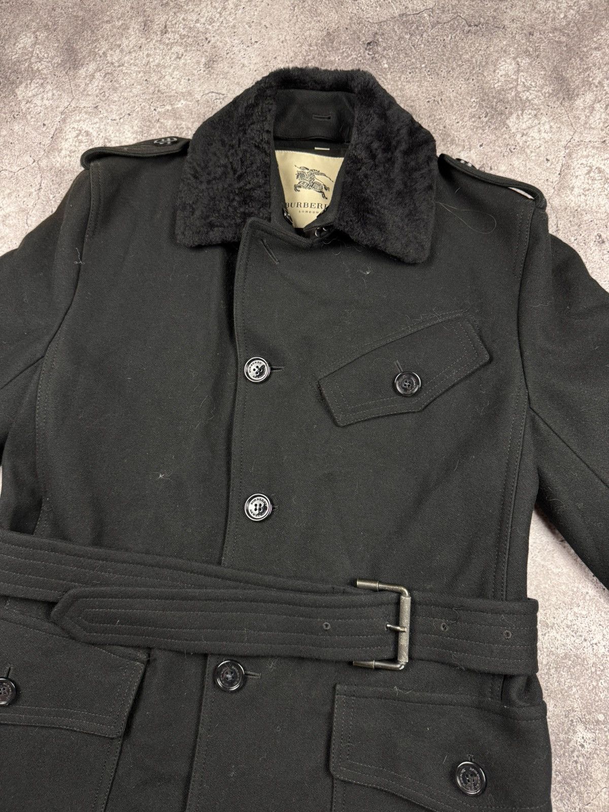 Burberry Burberry wool/fur checkered collar duffle trench coat Size US M / EU 48-50 / 2 - 3 Thumbnail
