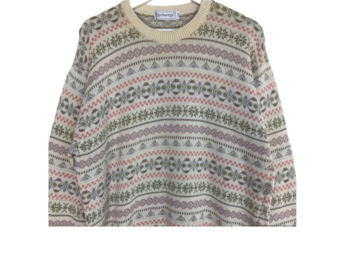 Burberry Vintage BURBERRYS fair isle pattern knit sweater Size US L / EU 52-54 / 3 - 2 Thumbnail