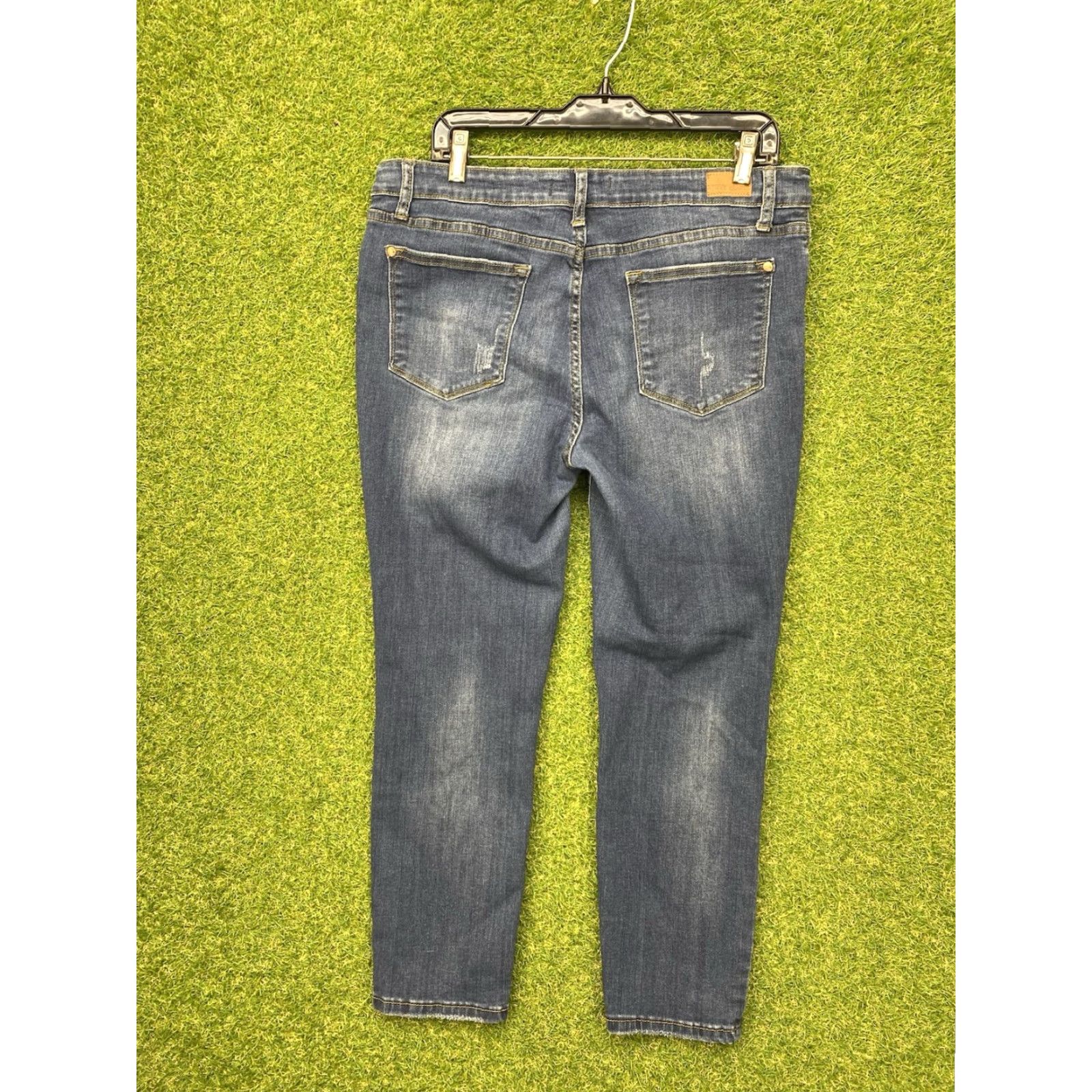 Vintage Judy Blue Jeans Womens 32 x 25 Relaxed Fit Mid Rise Stretch Whiskered JB82102 DK Jeans Size 24" / US 00 / IT 34 - 2 Thumbnail