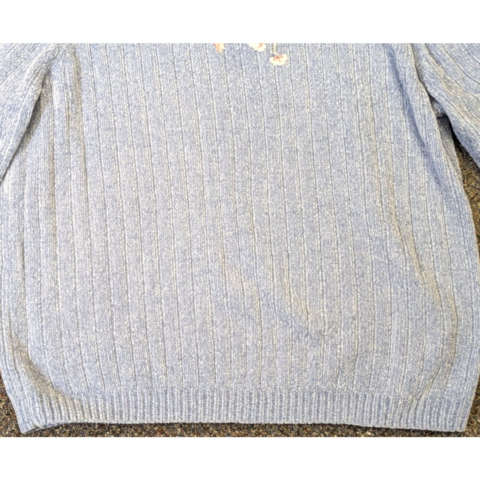 Vintage VINTAGE Alfred Dunner Heart to Heart Iris Blue XL Floral Pullover Sweater Cardigan Size XL / US 12-14 / IT 48-50 - 3 Thumbnail