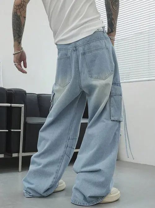 Designer × Japanese Brand × Vintage y2k baggy cargo hiphop Faded pants Size US 32 / EU 48 - 4 Thumbnail