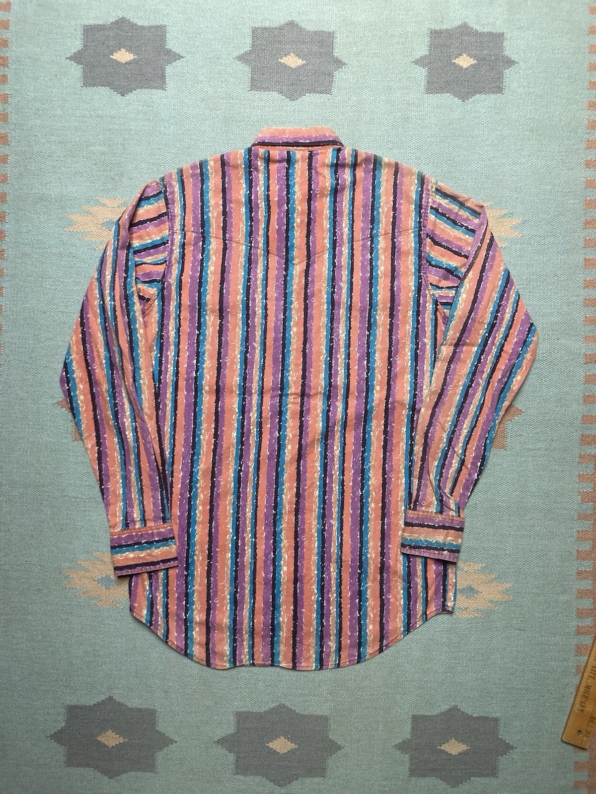 Vintage Vtg shirt frontier wrangler western cowboy striped medium T Size US M / EU 48-50 / 2 - 5 Thumbnail