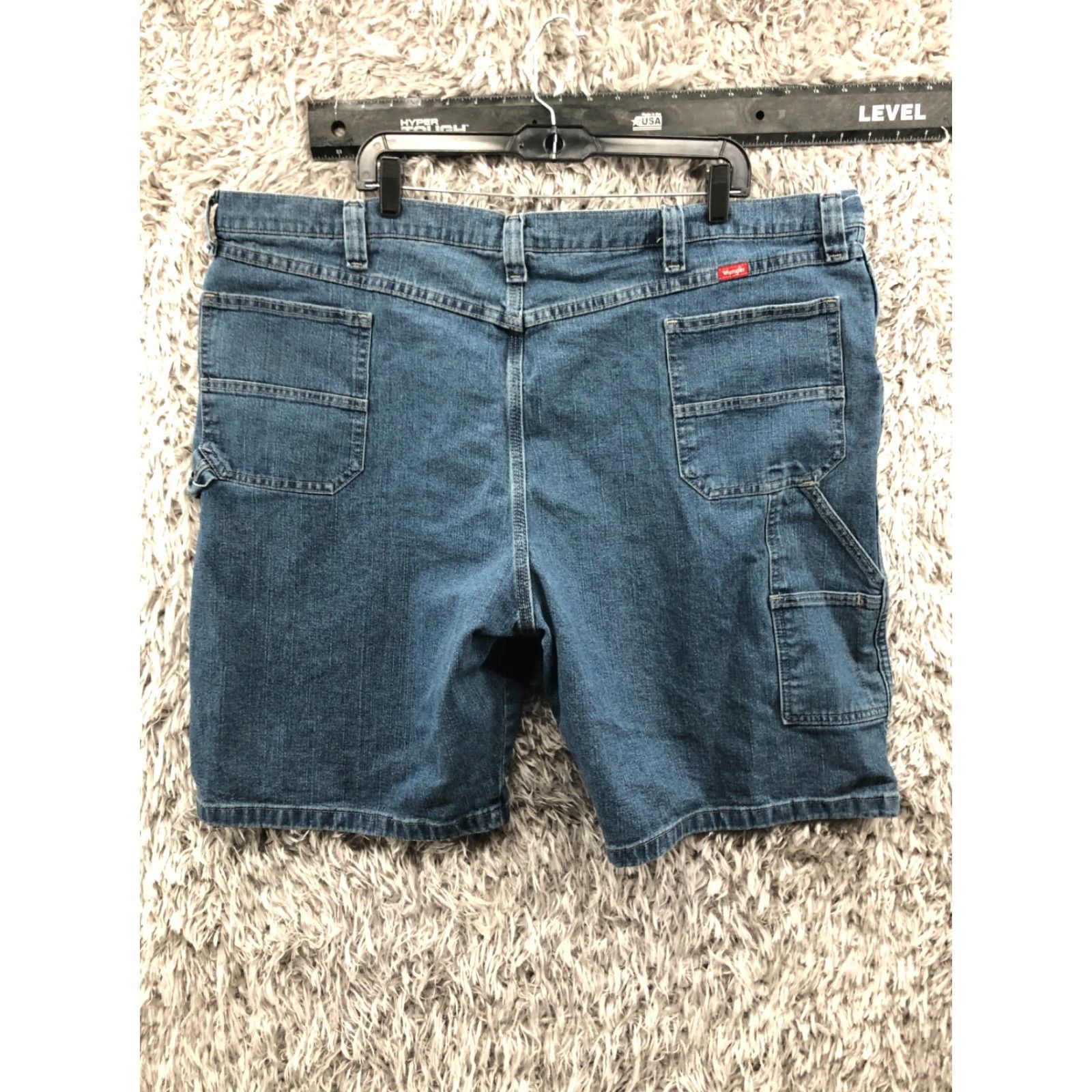 Wrangler Wrangler Denim Bermuda Shorts Mens 46 Dark Wash Blue 5-Pocket Flat Front Mid Rise Regular Fit Belt Loops Jeans Shorts Blue Size US 30 / EU 46 - 4 Thumbnail