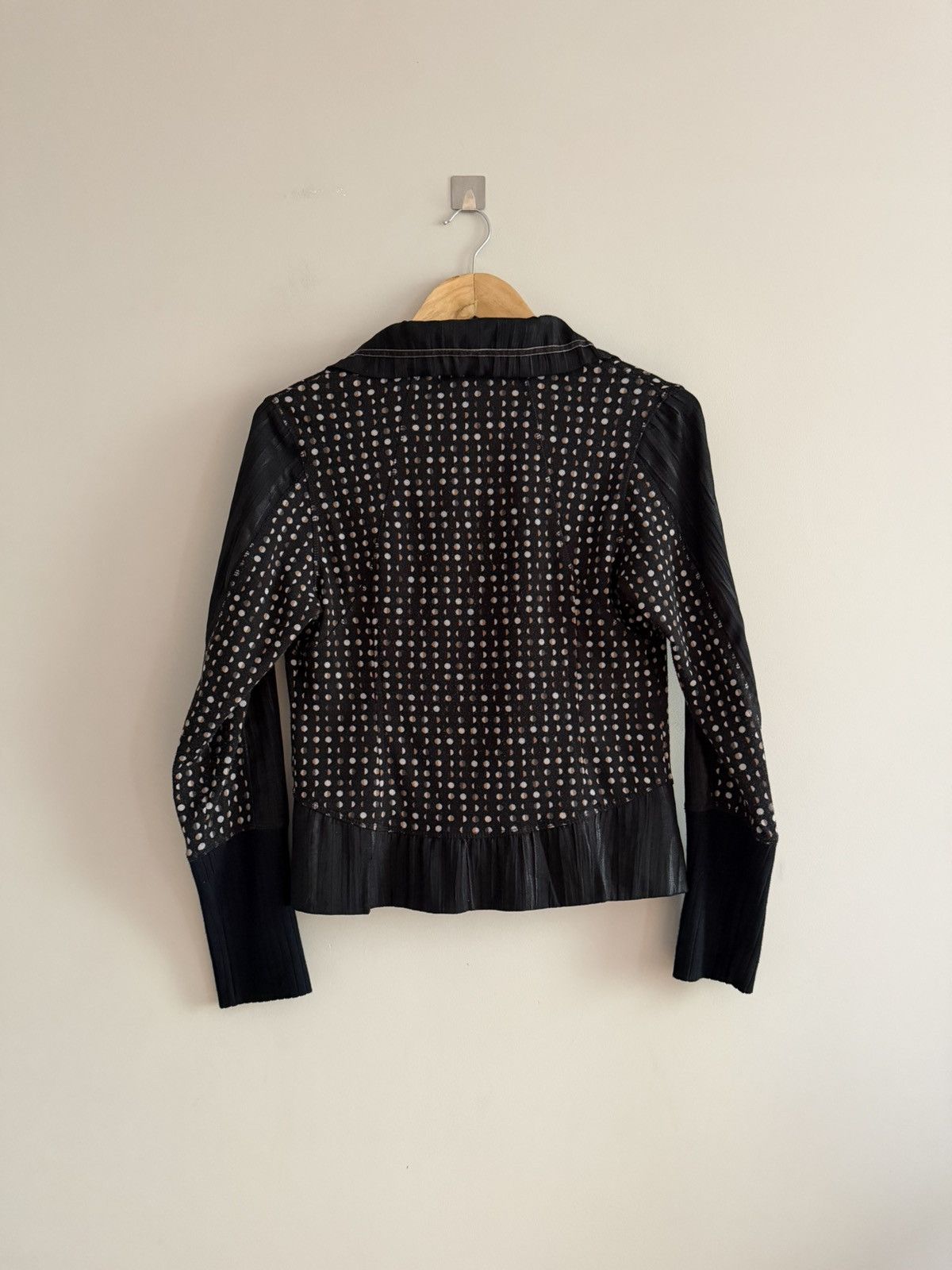 Vintage Vintage Lightweight Polka Dot Jacket Black Ruffle Size S / US 4 / IT 40 - 6 Thumbnail