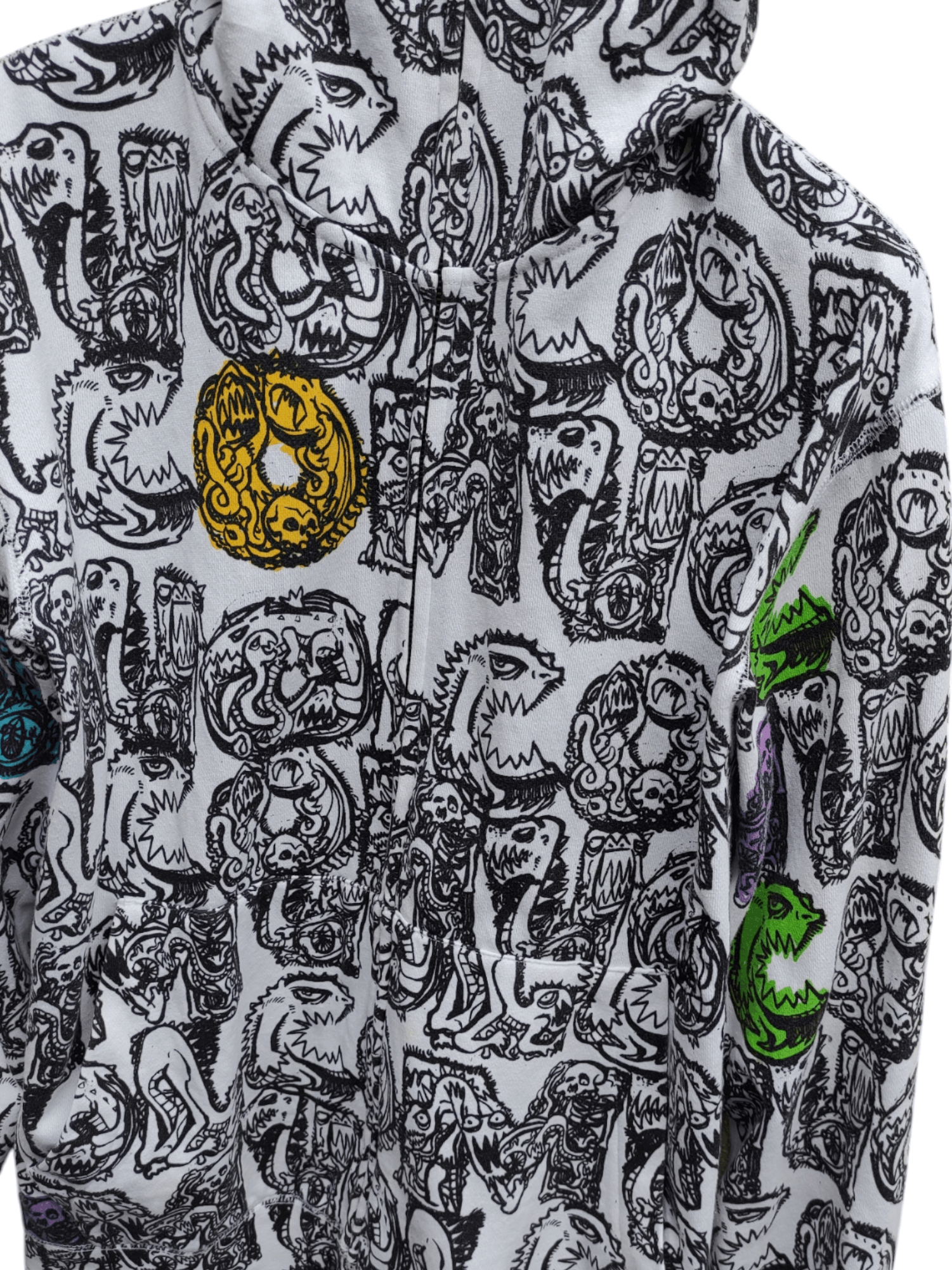 Volcom RARE💥 VOLCOM FULLPRINT KIDS MONSTER EYE FULL ZIPPER HOODIE Size US M / EU 48-50 / 2 - 10 Thumbnail