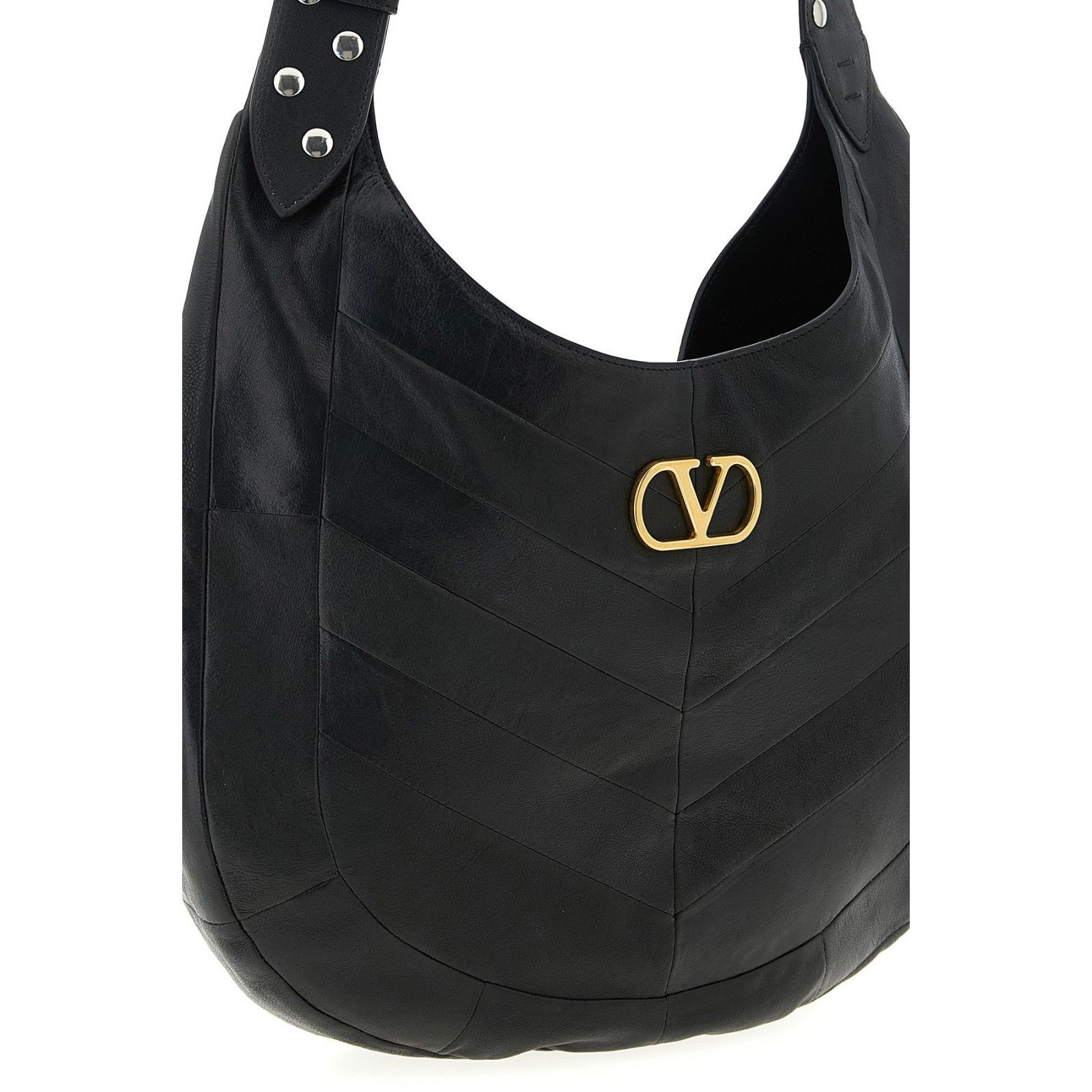 Valentino VALENTINO GARAVANI Hoboho Medium Black Leather Shoulder Bag Size ONE SIZE - 3 Thumbnail