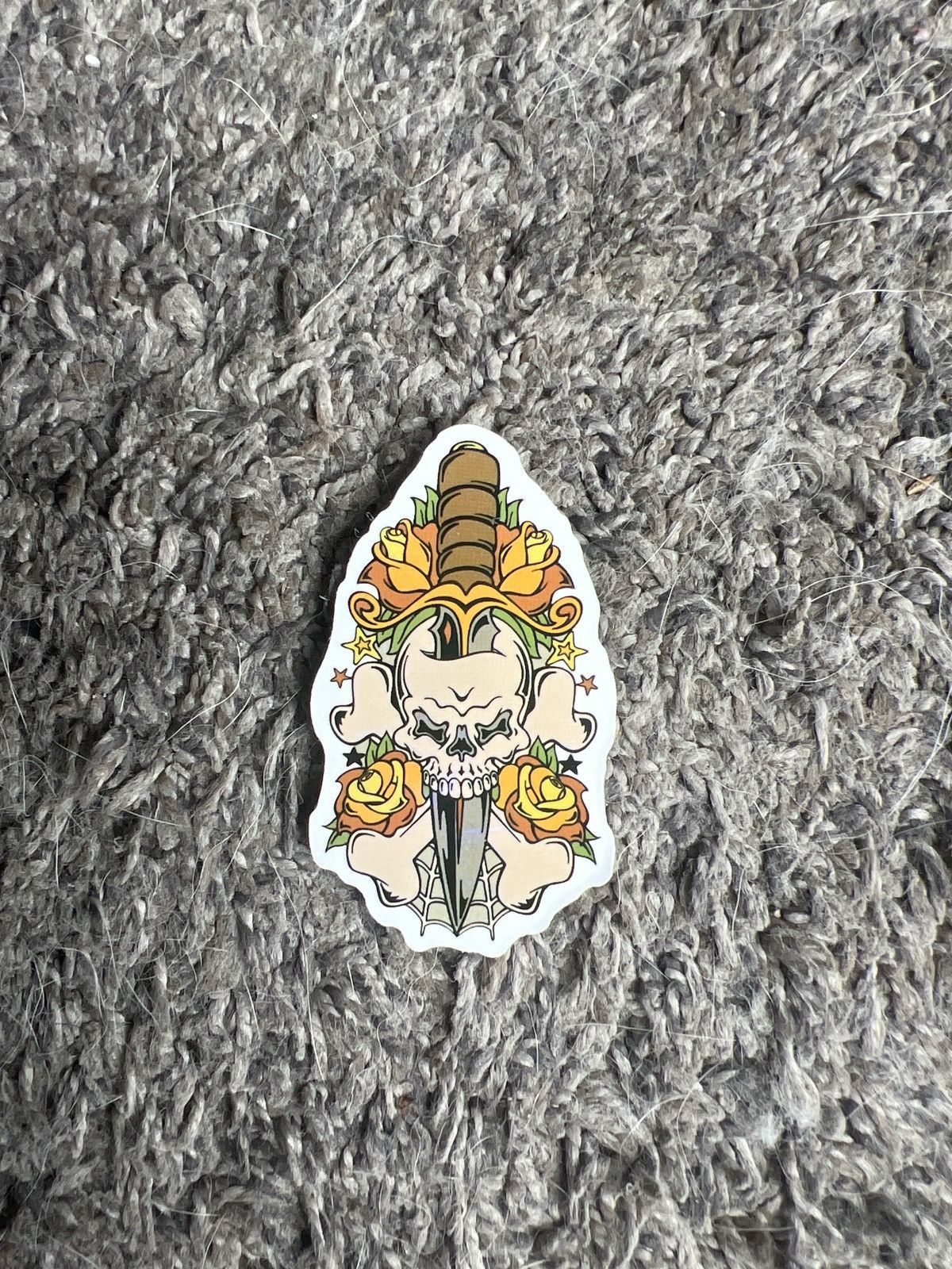 Hypebeast × Vintage Skull Impaled By Dagger Sticker Size ONE SIZE - 1 Thumbnail